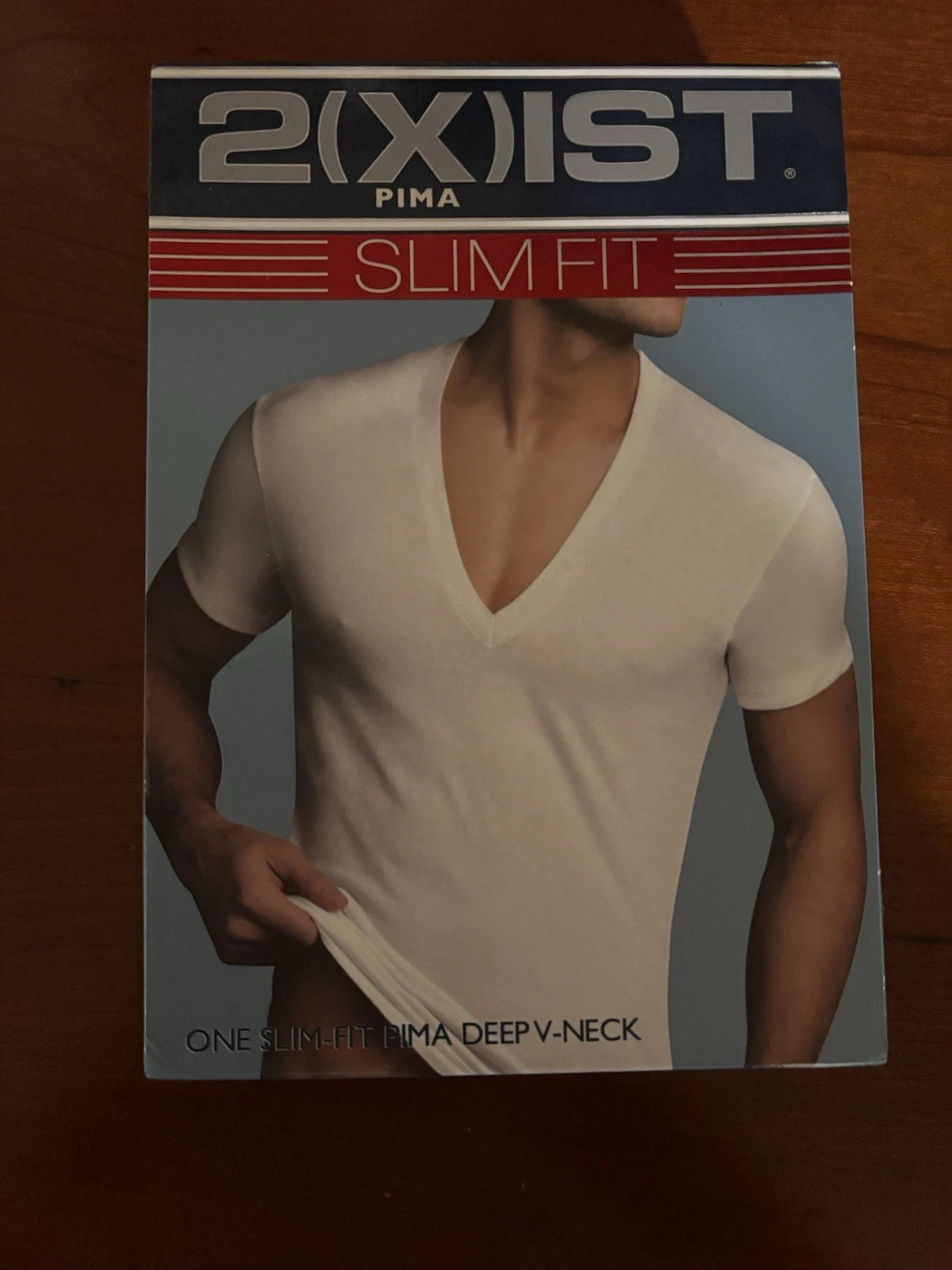 2XIST Men's Black Deep V-Neck T-Shirt Pima Cotton - Size Medium Slim Fit