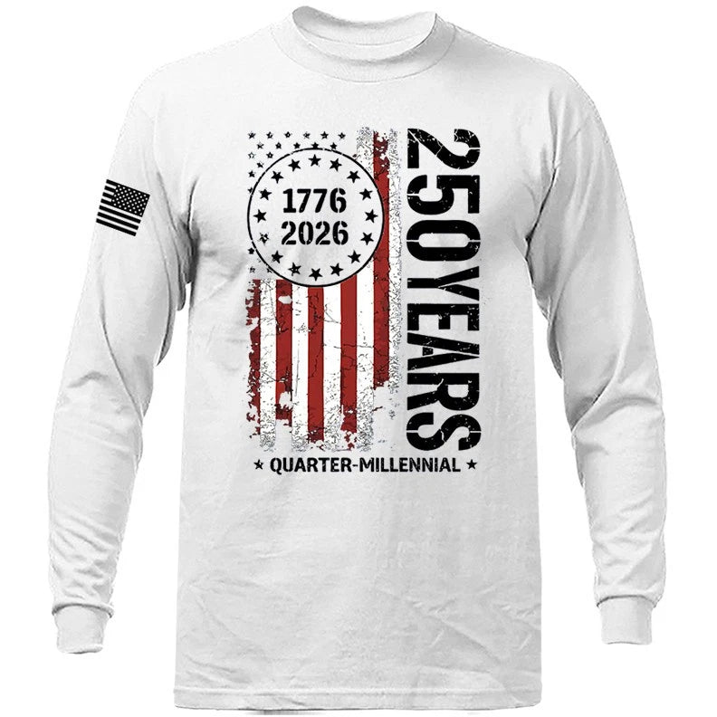 250 Years of American Independence Day US Flag 4th of July Patriotic Long Sleeve