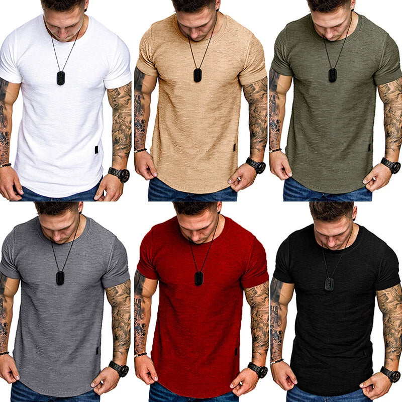 Men's Crew Court Slim Slim Fit Soft Short Film T-Shirt With