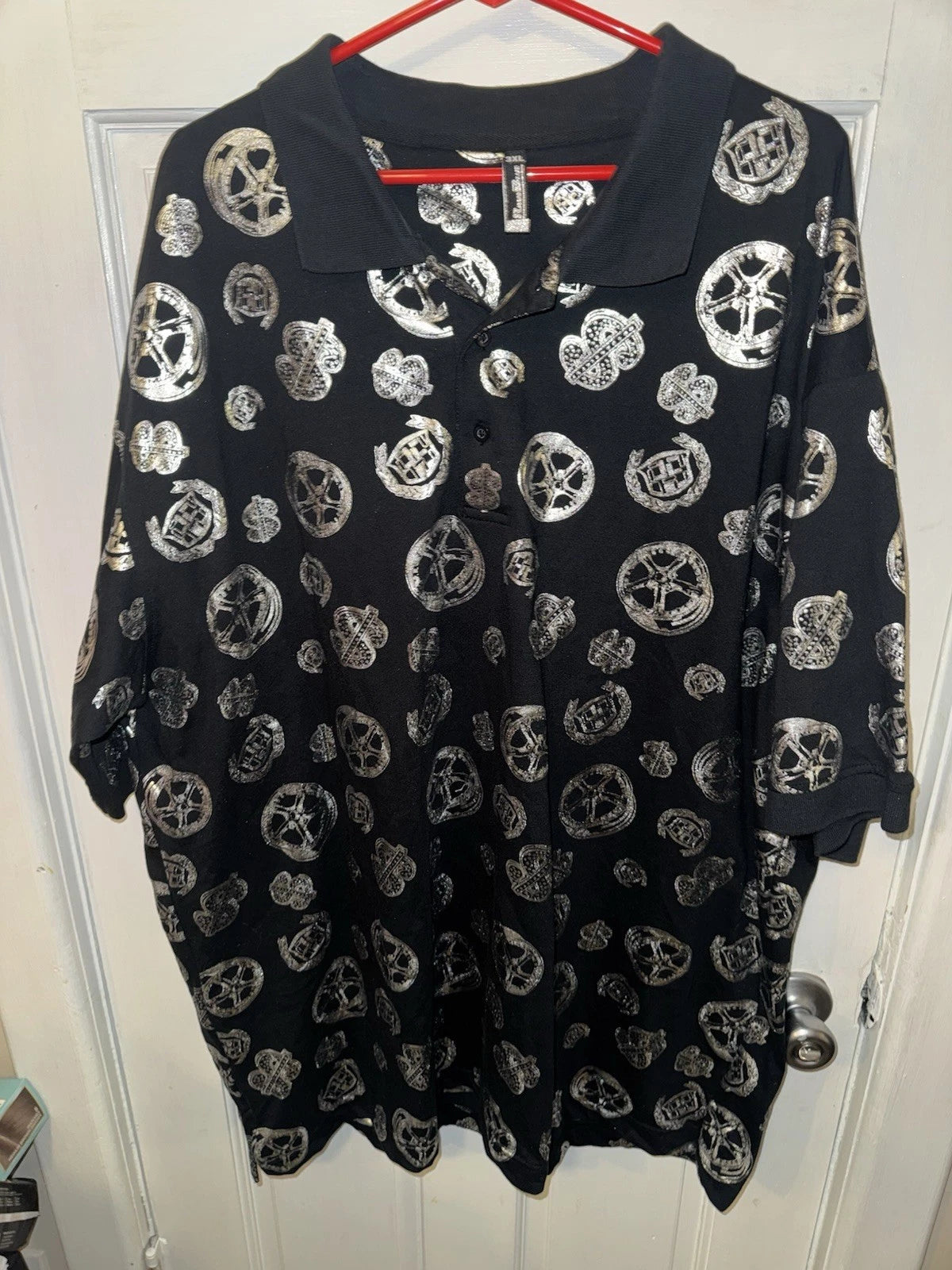 VTG Raw Blue Streetwear Graphic Polo Style Shirt. Sz XXXL 3xL