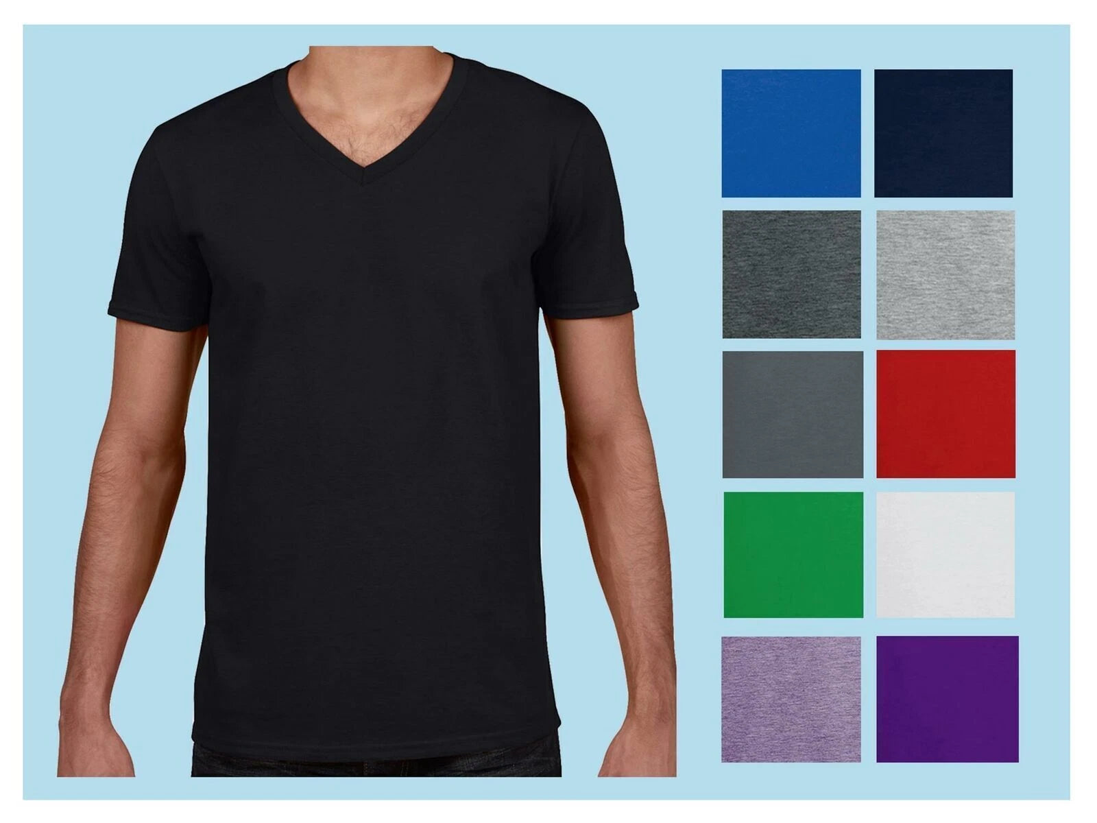 Gildan SoftStyle Cotton Short Sleeve Vee V-Neck T-Shirt Tee S - 3XL