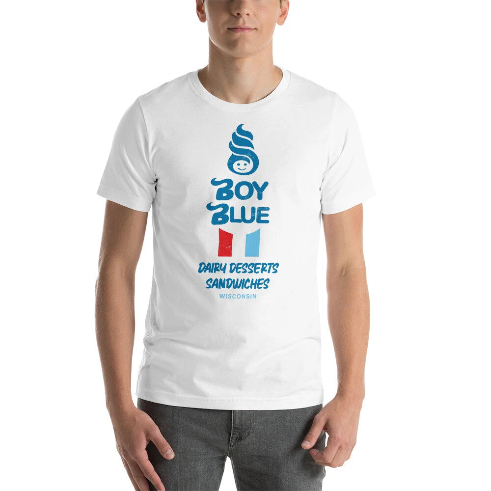 BOY BLUE Dairy Sandwiches Wisconsin Tee Shirt Short-Sleeve Unisex T-Shirt