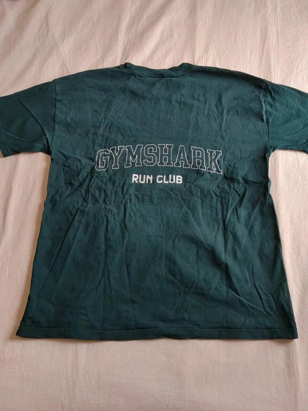 Gymshark Run Club Oversized T-Shirt Women’s Medium Green Graphic Gym Tee