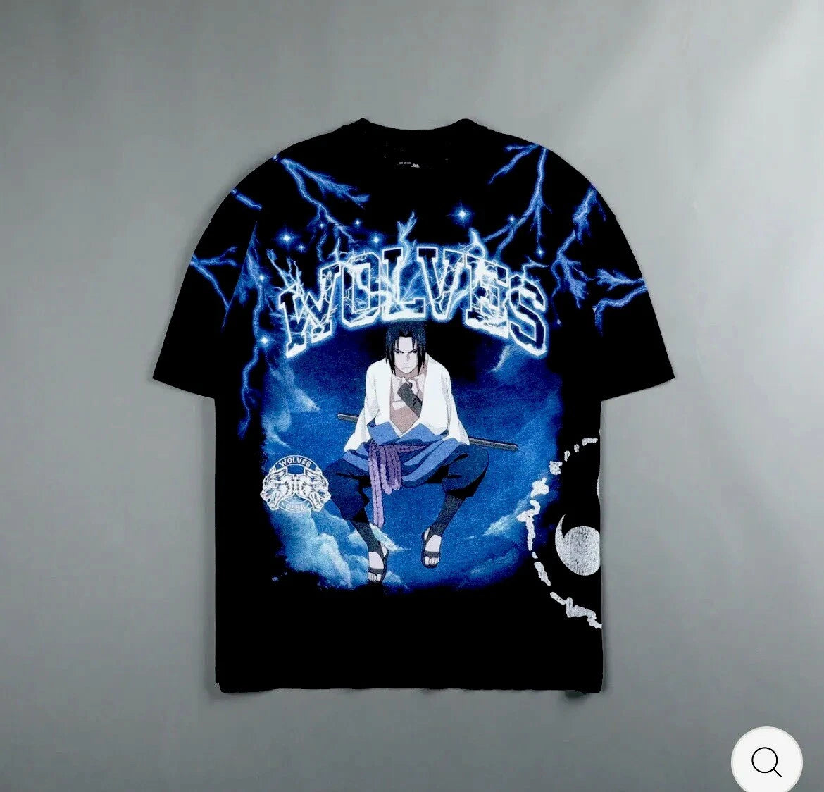 DARC SPORT x NARUTO X SASUKE OVERSIZED TEE SHIRT IN BLACK SIZE -  LARGE