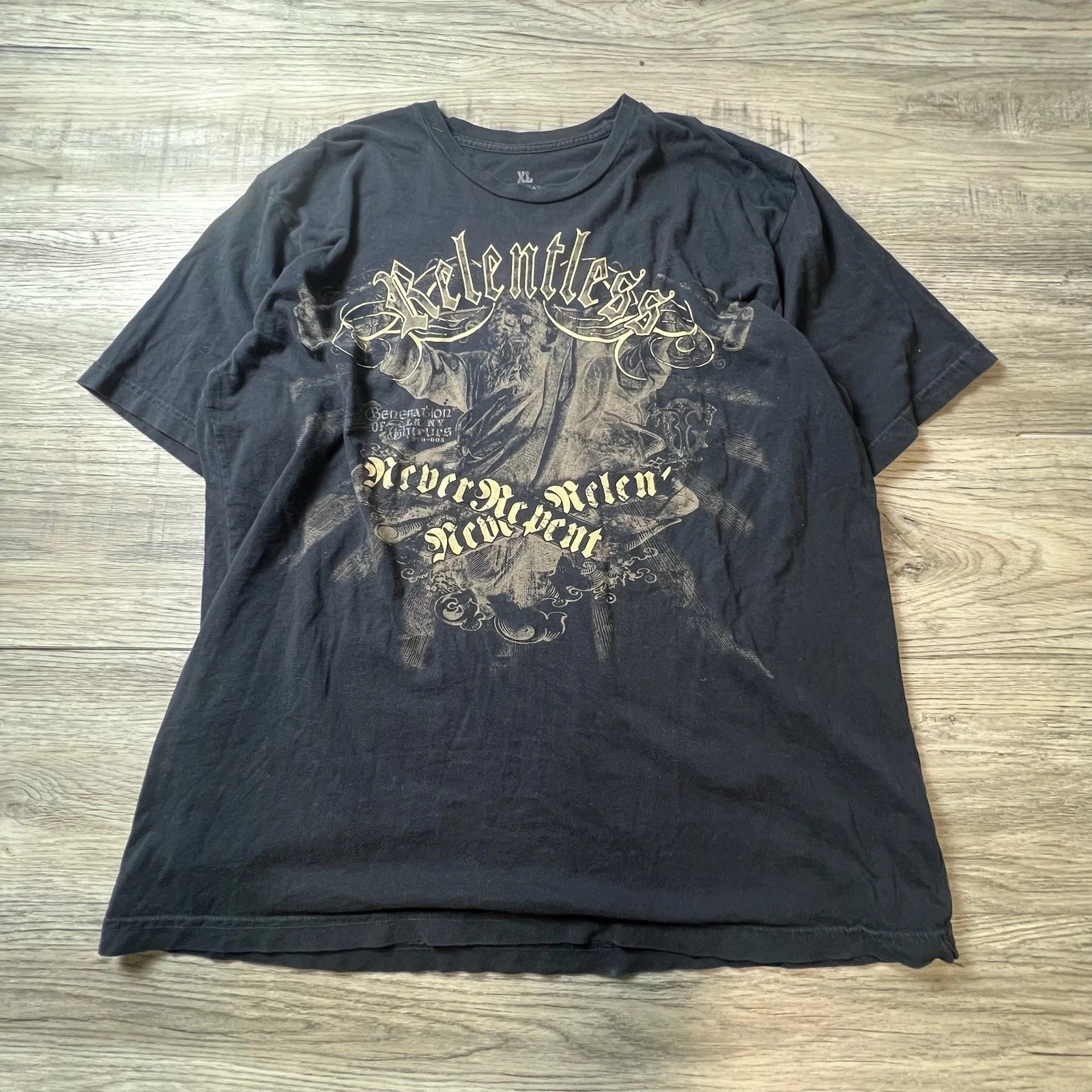 Generation of Thieves T-Shirt y2k XL Black Relentless Graphic Gothic Streetwear