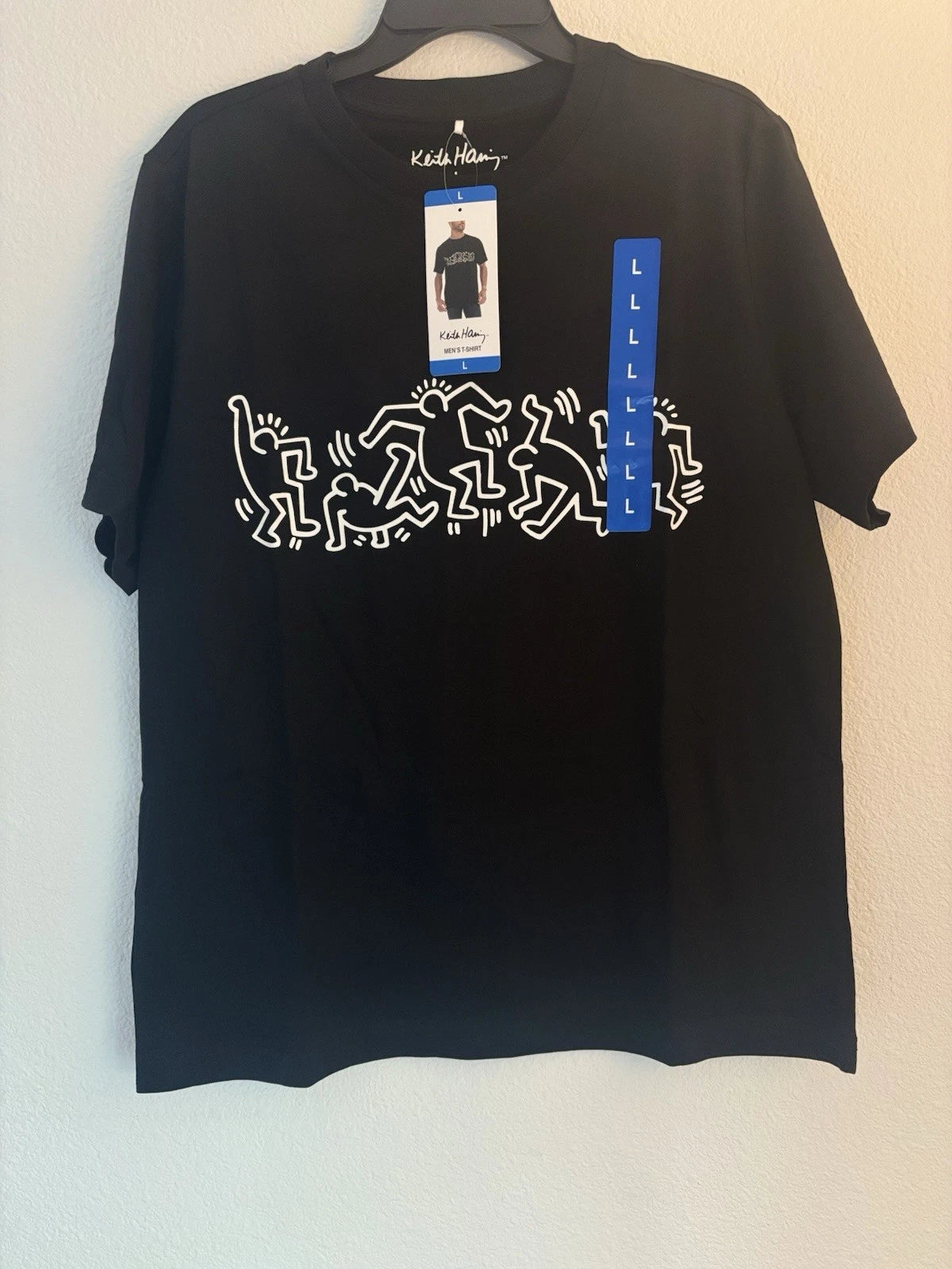 Keith Haring Graphic Tee Shirt Mens Large Black Cotton NWT