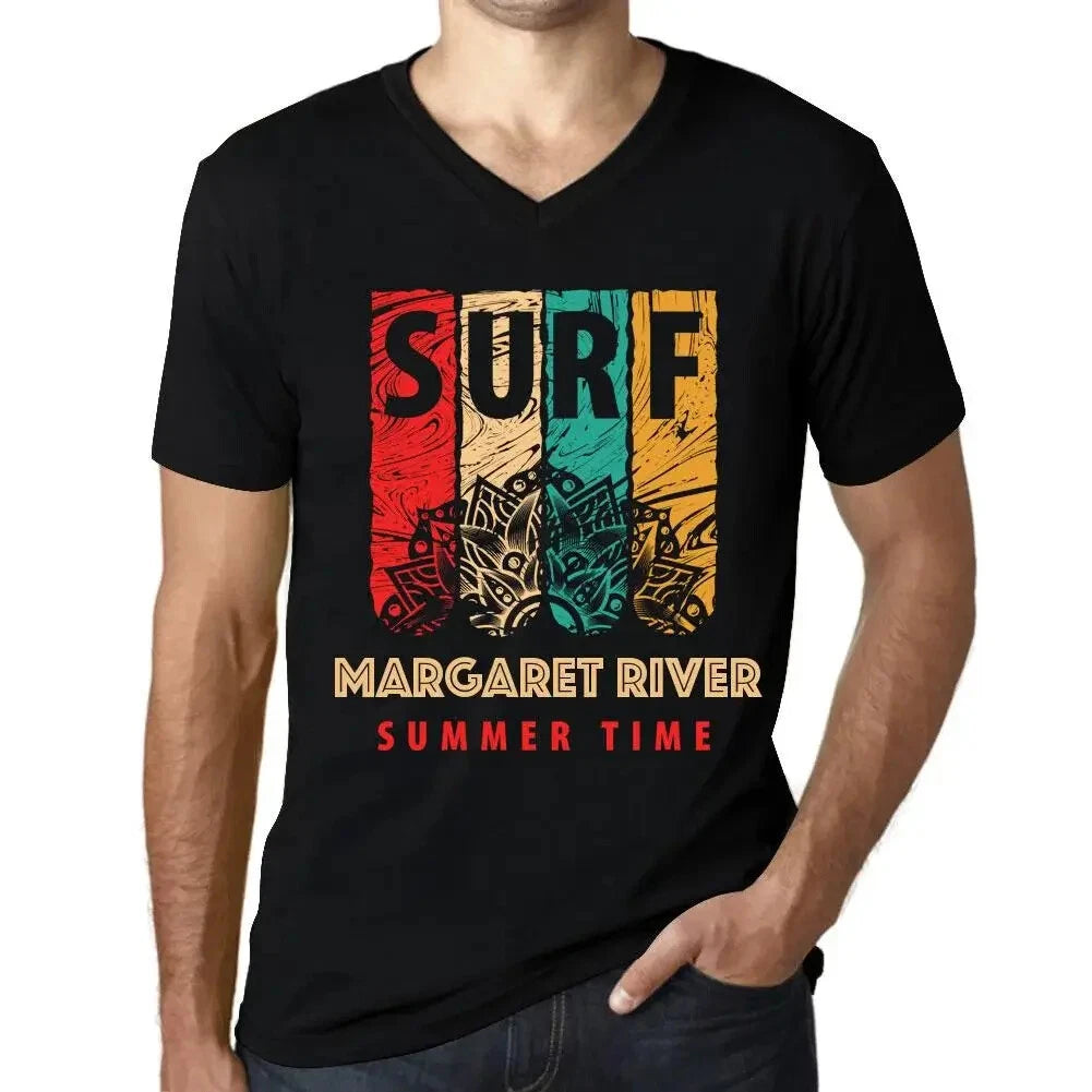 Men's Graphic T-Shirt V Neck Summer Time Surf In Margaret River Eco-Friendly