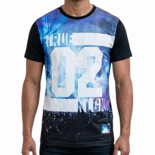 $79  TRUE RELIGION Black CONCERT SUBLIMATION Short Sleeve Graphic T-shirt NWT
