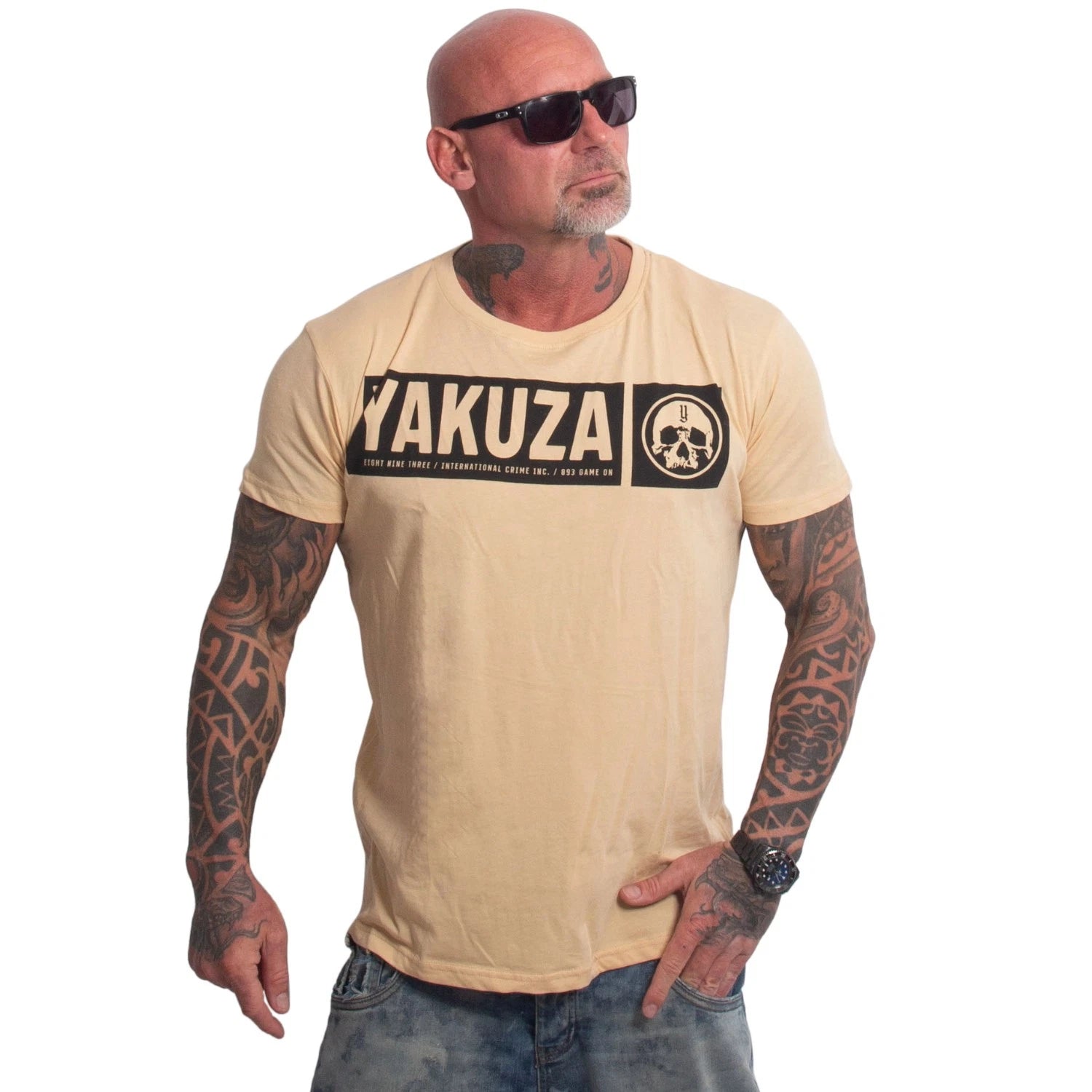 New Yakuza Men's Bleak Regular Basic T-Shirt - Beige