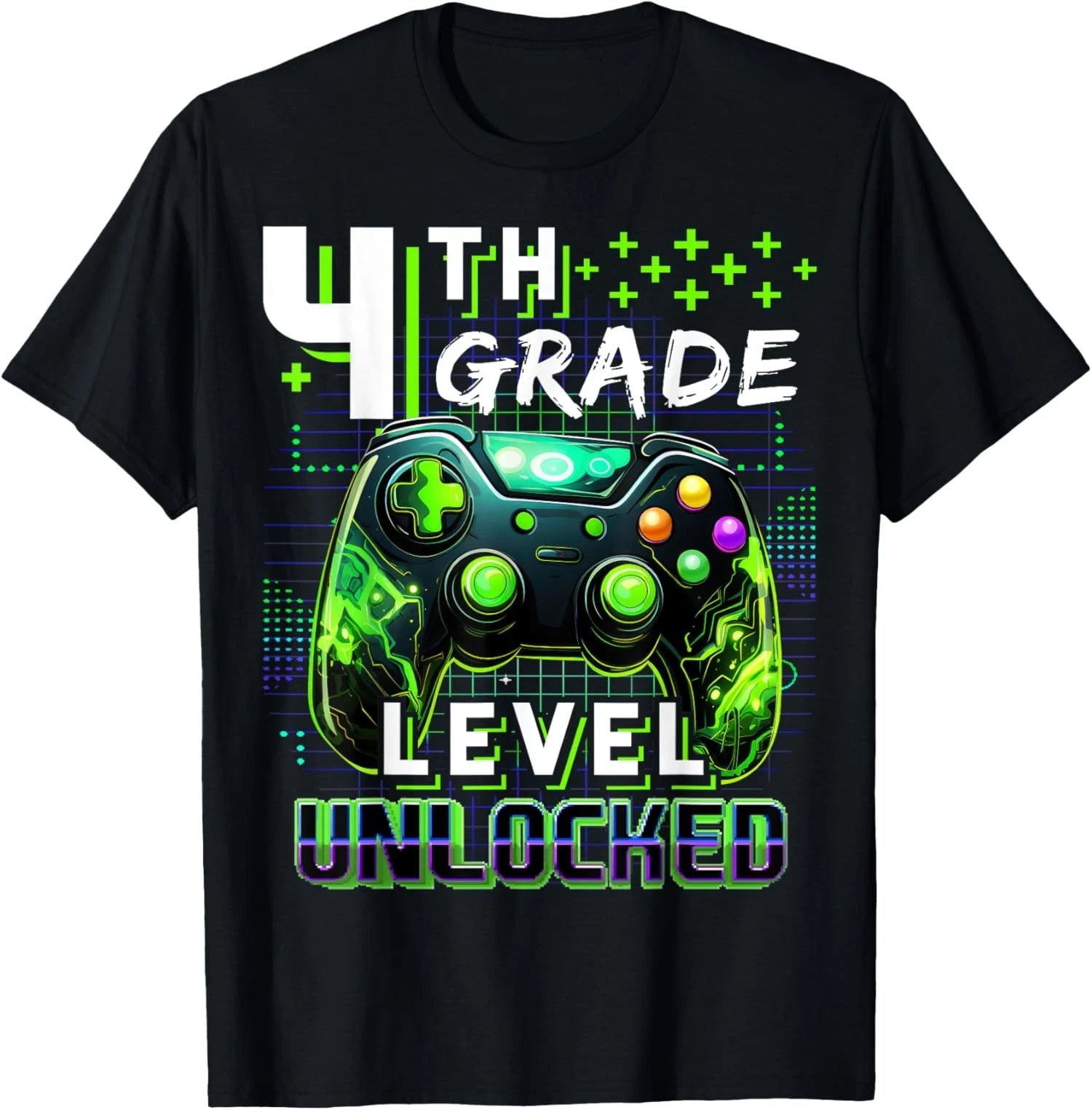 Design School Funny Gamer First Day 4th Grade Unisex T-Shirt