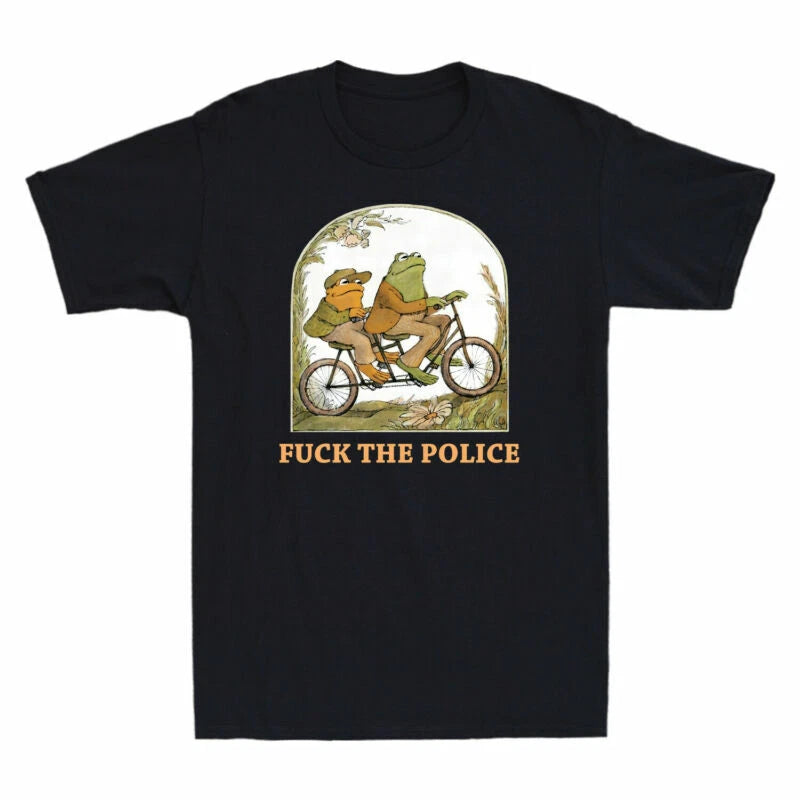 The Men's Funny Frog Tee and Short Cotton T-shirt Sleeve F**k Toad Police Meme