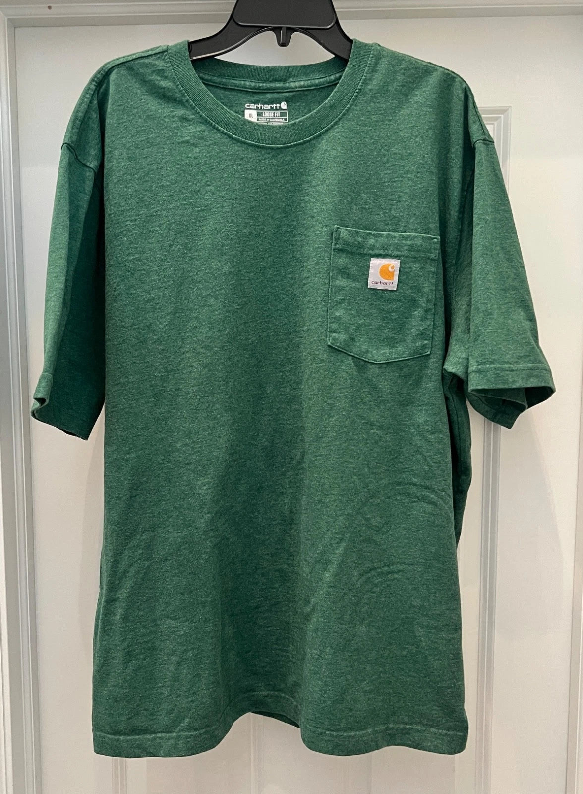 Carhartt Men’s Pocket T-Shirt XL Loose Fit K87 Green Workwear Casual