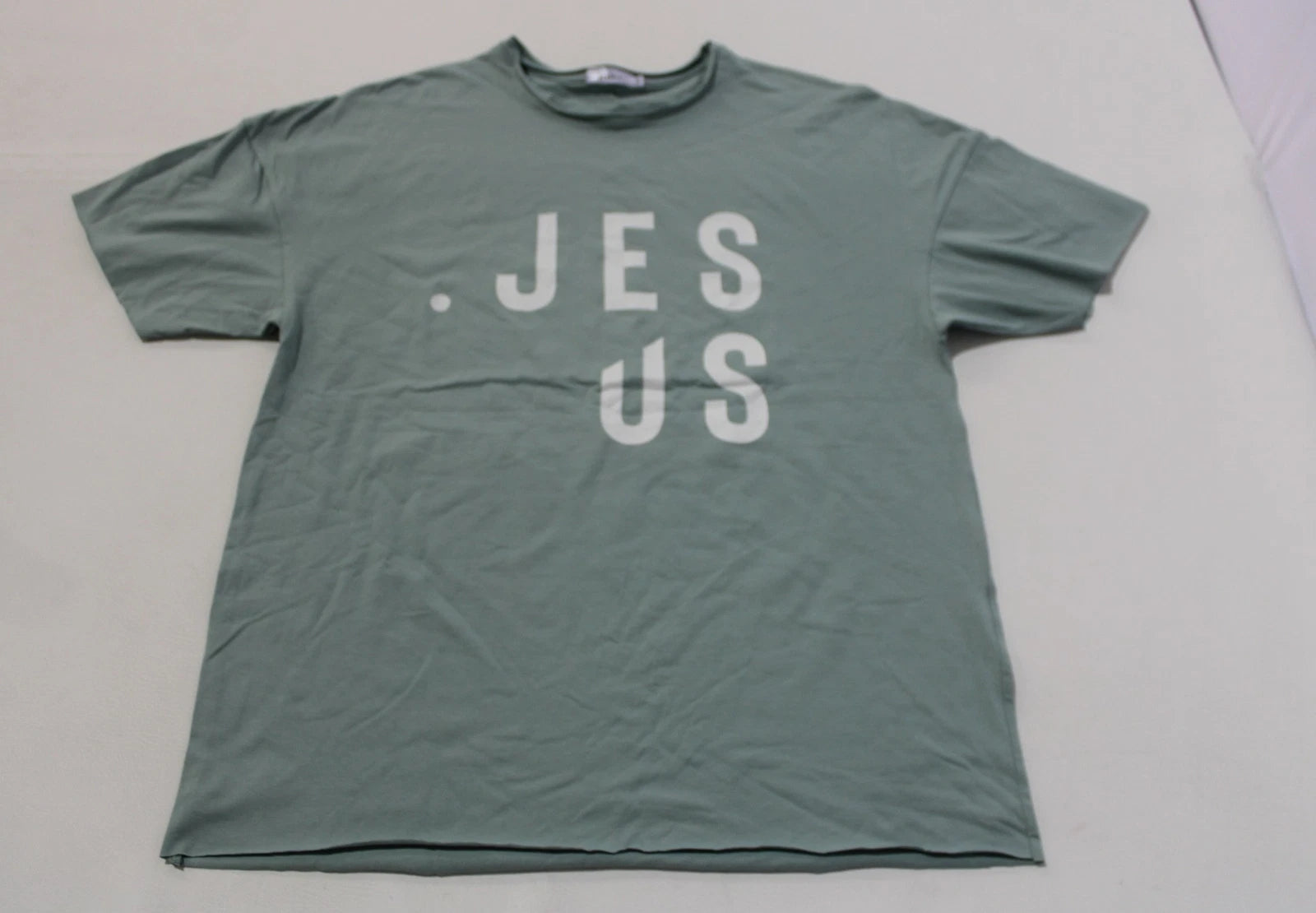 BeHoly Unisex Adult S/S Oversized Great Jesus T-Shirt LV5 Mint Large