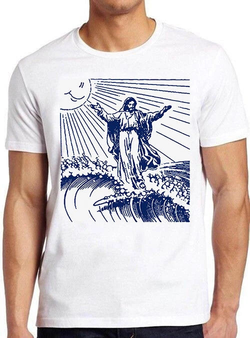 The Wave Off Kanagawa Surfing Jesus Funny Meme Cool Gift Tee T Shirt 8106