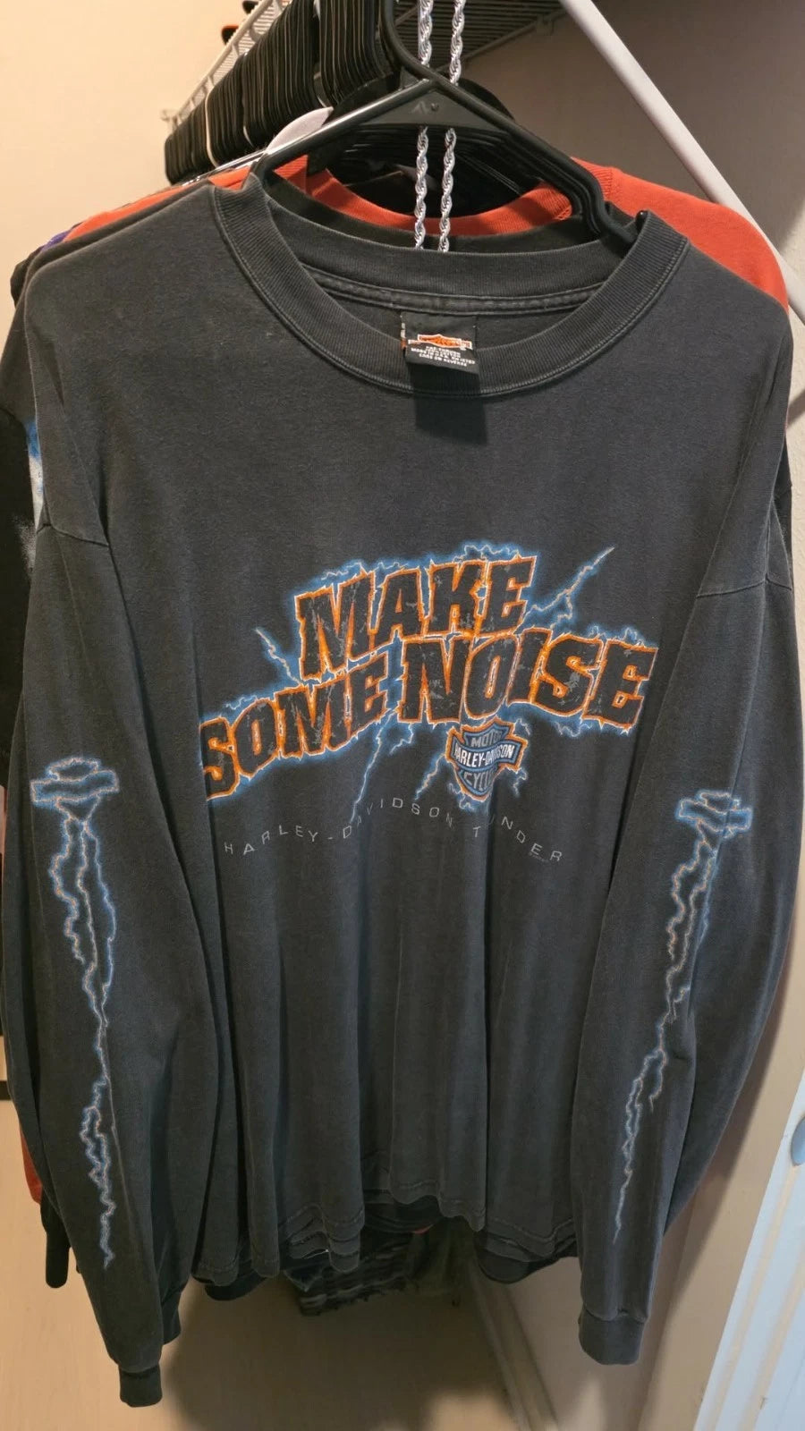 Vintage Lightning Harley Long Sleeve Make Some Noise XL Arizona grand Canyon