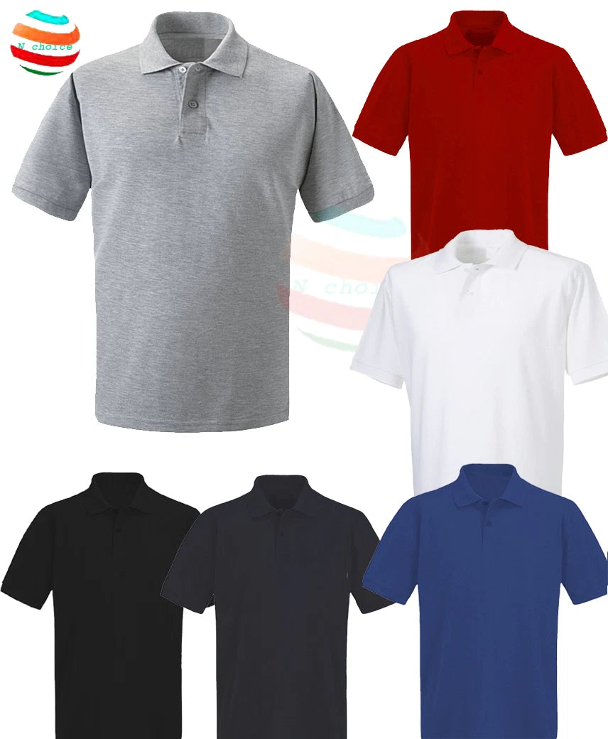 Mens Polo Shirt Olympic Plain Short Sleeve Smart Casual tShirt Sport S-XL