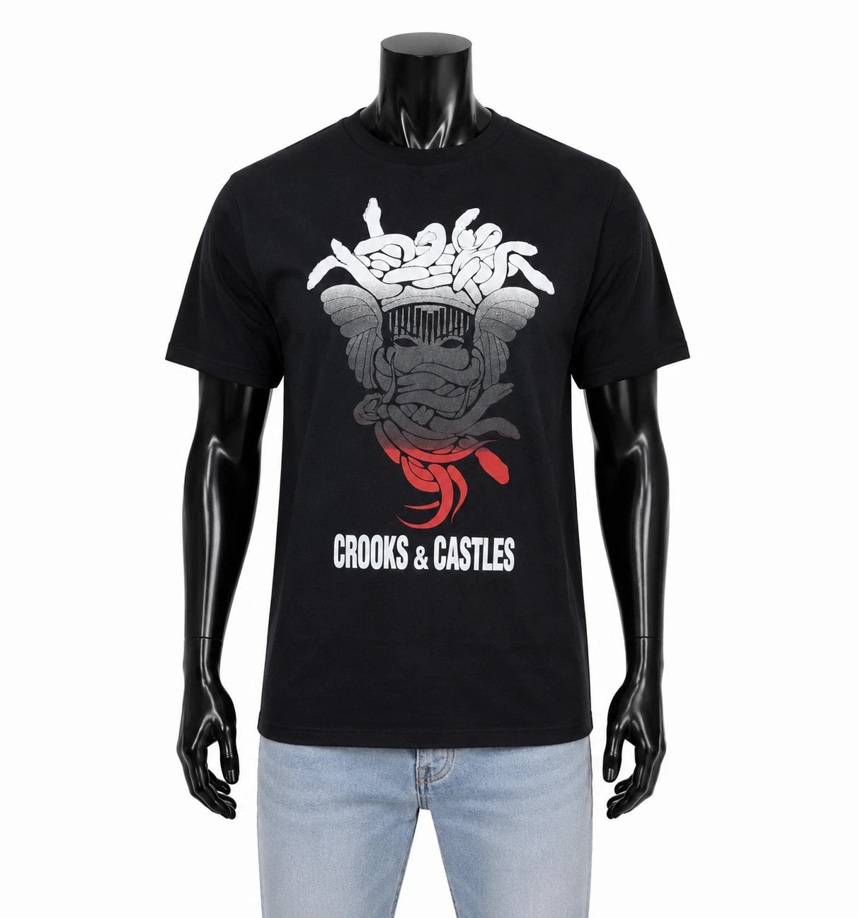 New Crooks Castles Streetwear Medusa C2110714 Black Mens S/S T Shirt RCRCA-15