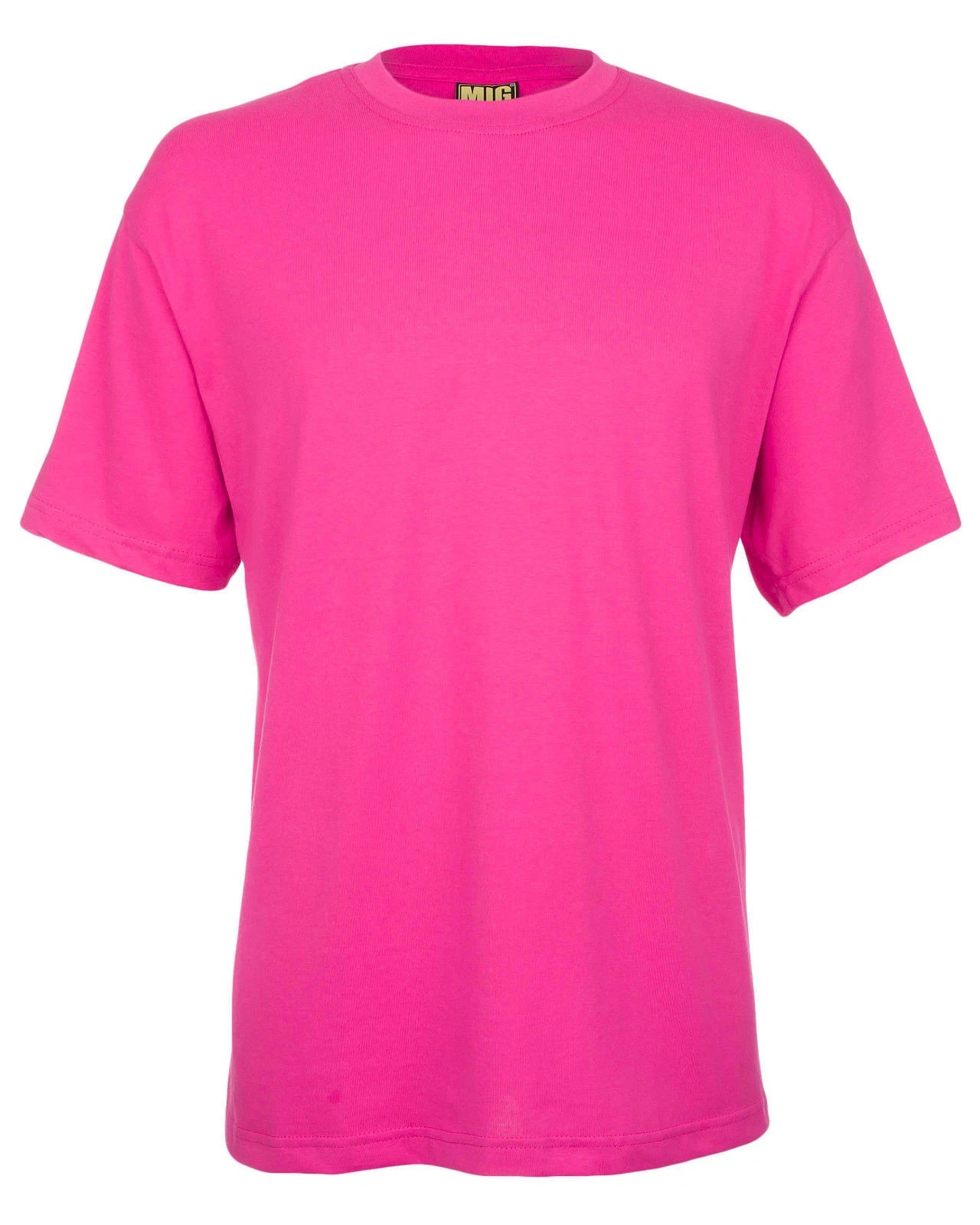 Mens Black Work Plain Cotton Short Sleeve T Shirt By MIG Size S to 4XL