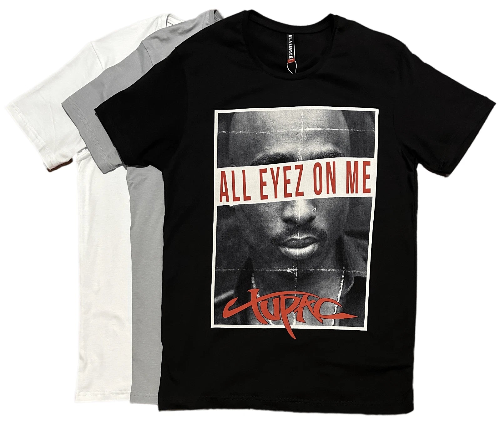 2Pac Shirt All Eyez On Me Slim Fit Tupac Shakur Tee Makaveli Thug Life Rap