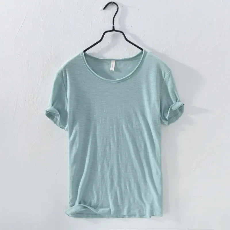 M-3XL T-Shirt Lightweight 100% Cotton Breathable Slim Fit Basic Casual HOT