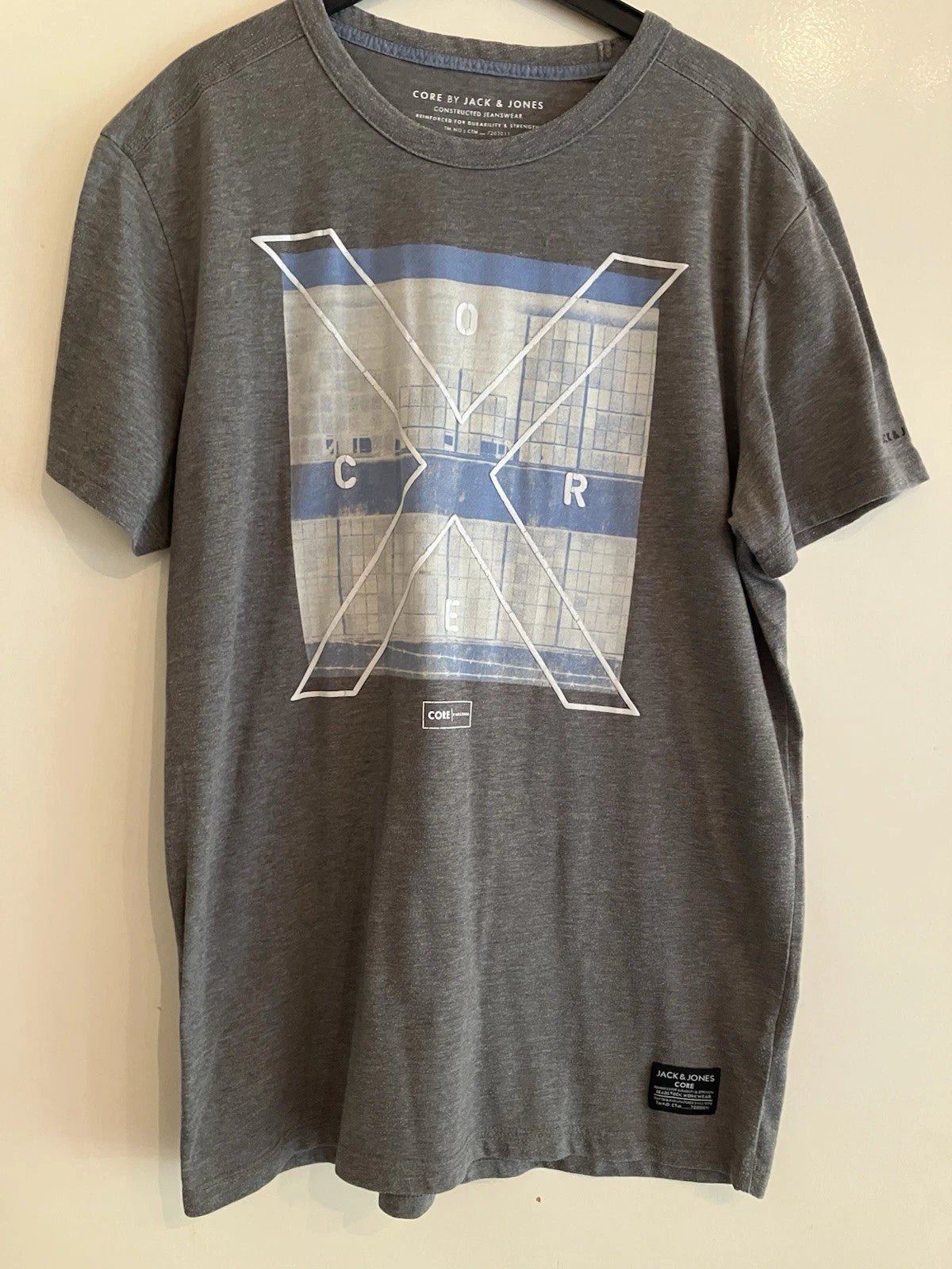 Jack and Jones Core Slim Fit Grey T Shirt Size M