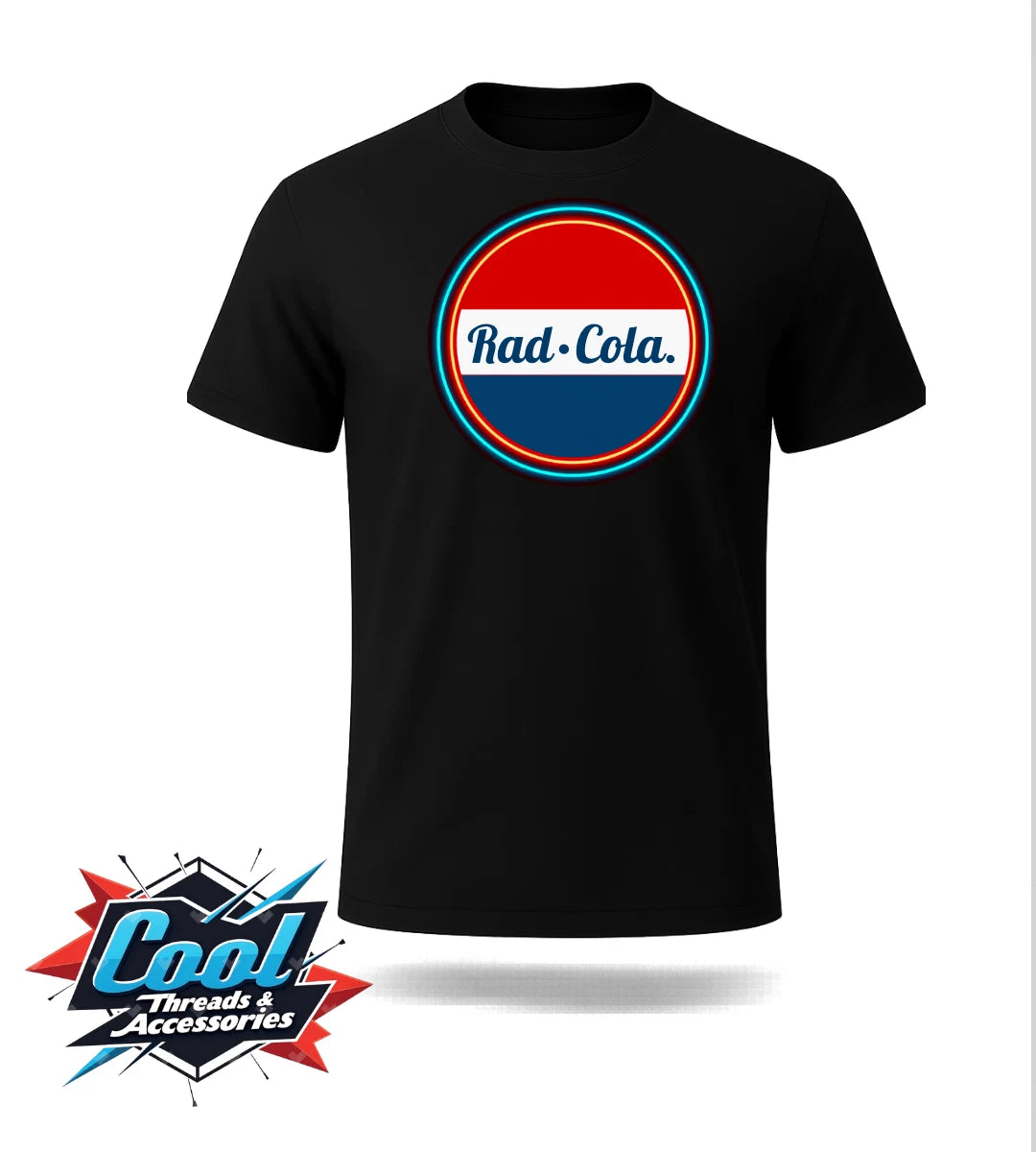 Rad Cola Graphic T Shirt Mens Unisex White Retro Soda Pop Culture Tee