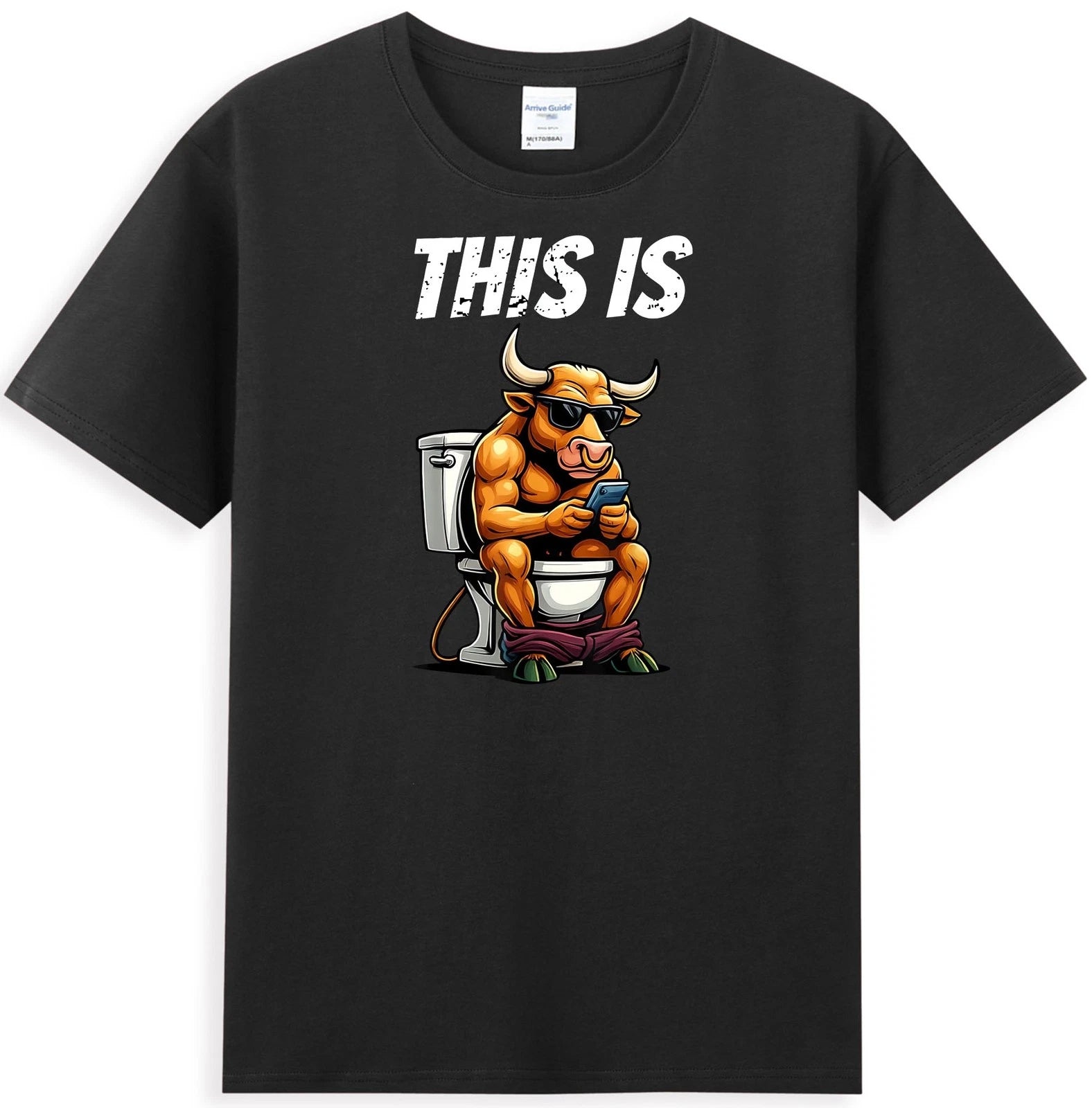 This Is Bullshit Funny Bull Sit On Toilet Meme Sarcastic Saying Men's T-Shirt