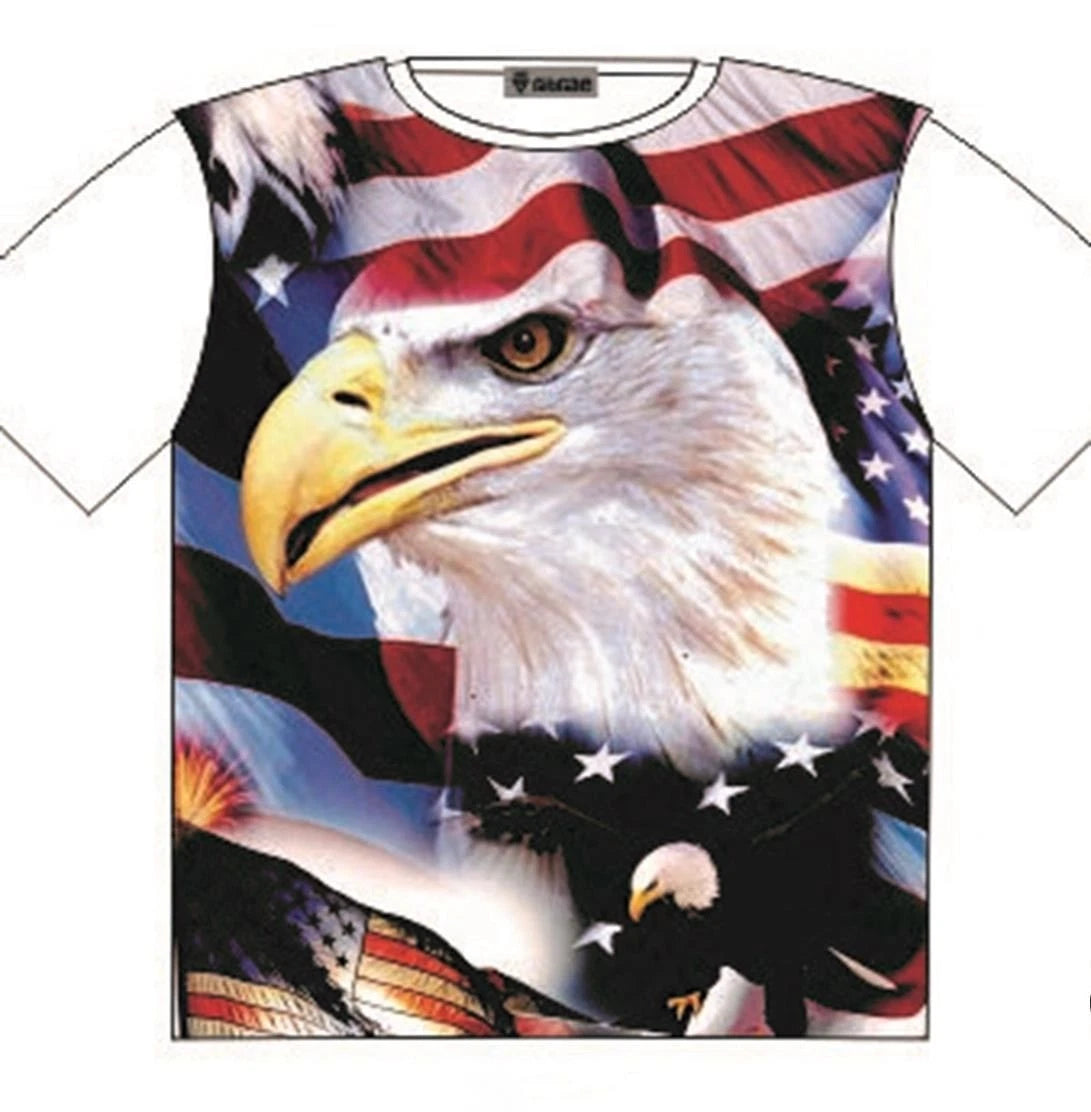 T-Shirt USA Patriot USA Eagle & Flag Street Fashion Mens Ladies