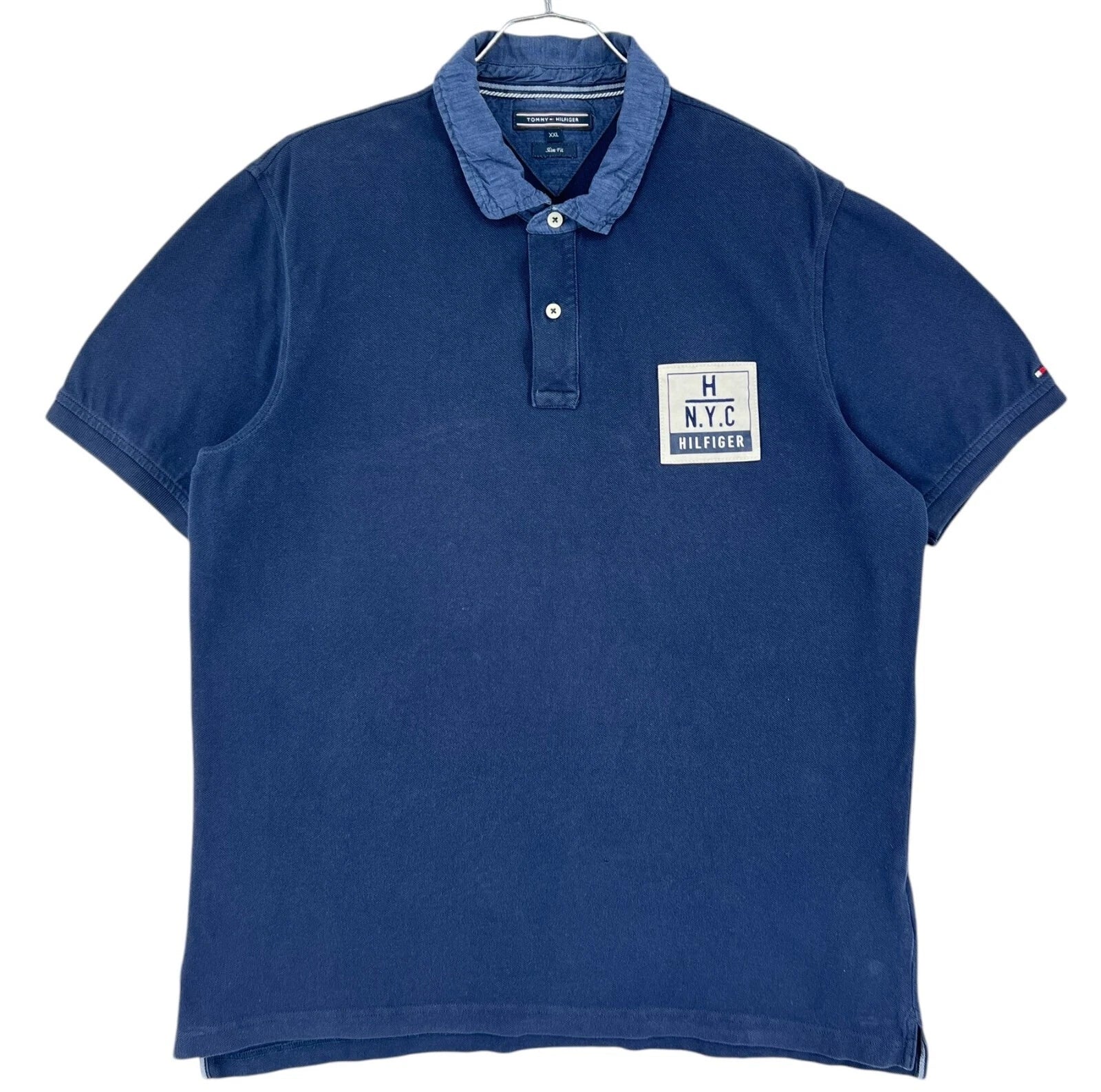 Tommy Hilfiger men's blue slim fit polo shirt size 2XL