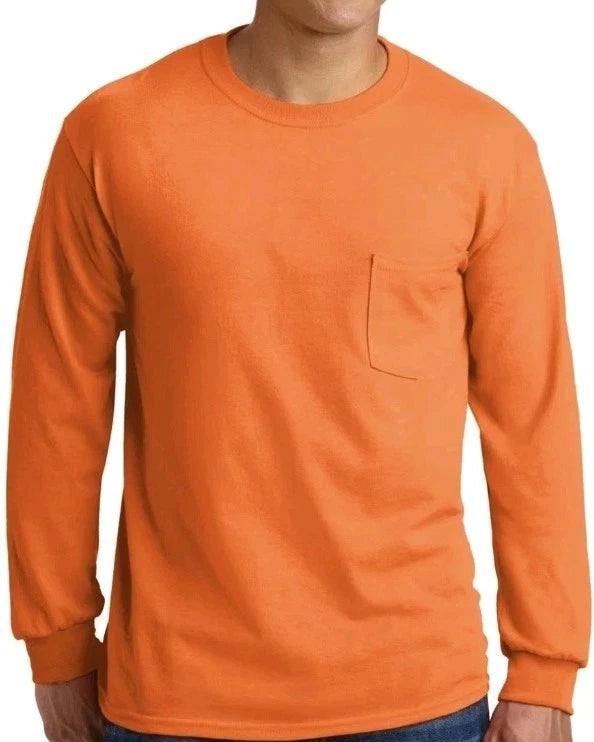 Gildan 3XL Ultra Cotton® Long Sleeve T-Shirt  W/ POCKET, DEAL VOLUME DISCOUNTS
