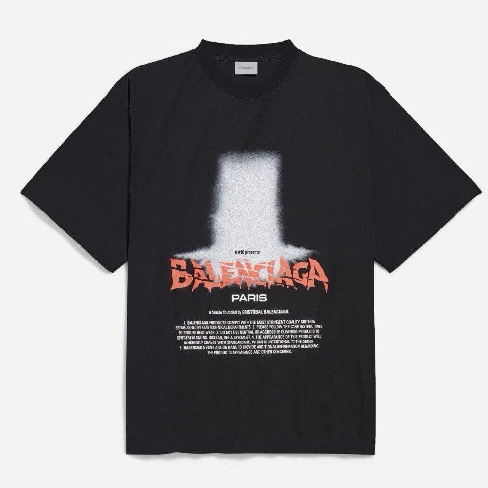 BALENCIAGA MENS THE DOOR OVERSIZED T-SHIRT IN BLACK XXL