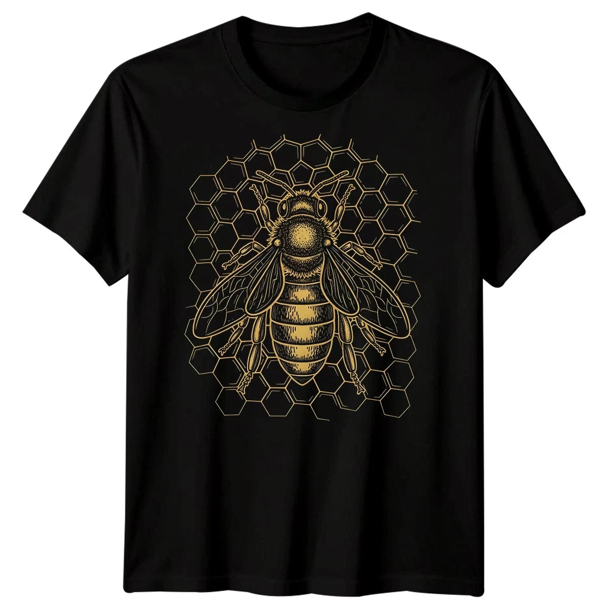 Honey Bee Insect Animal Mens T-Shirt Honeycomb Design