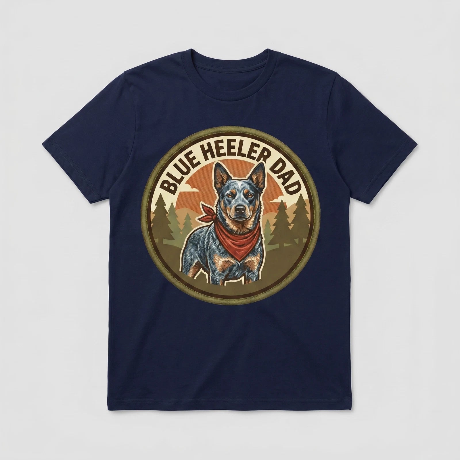 Blue Heeler Dad T-Shirt Cattle Dog Dad Gift Men Graphic Tee Fathers Day Cute