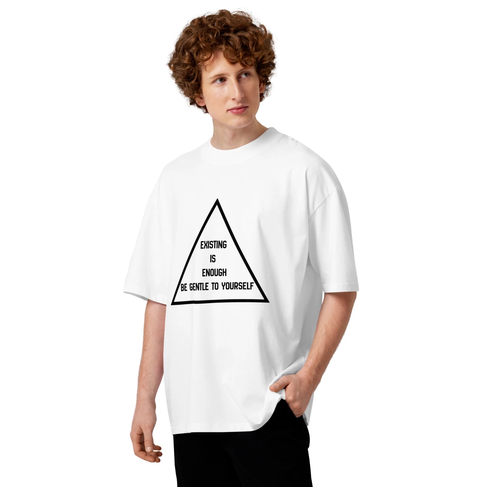 Existing Is Enough Oversized Graphic Tee Mental Health Streetwear Shirt