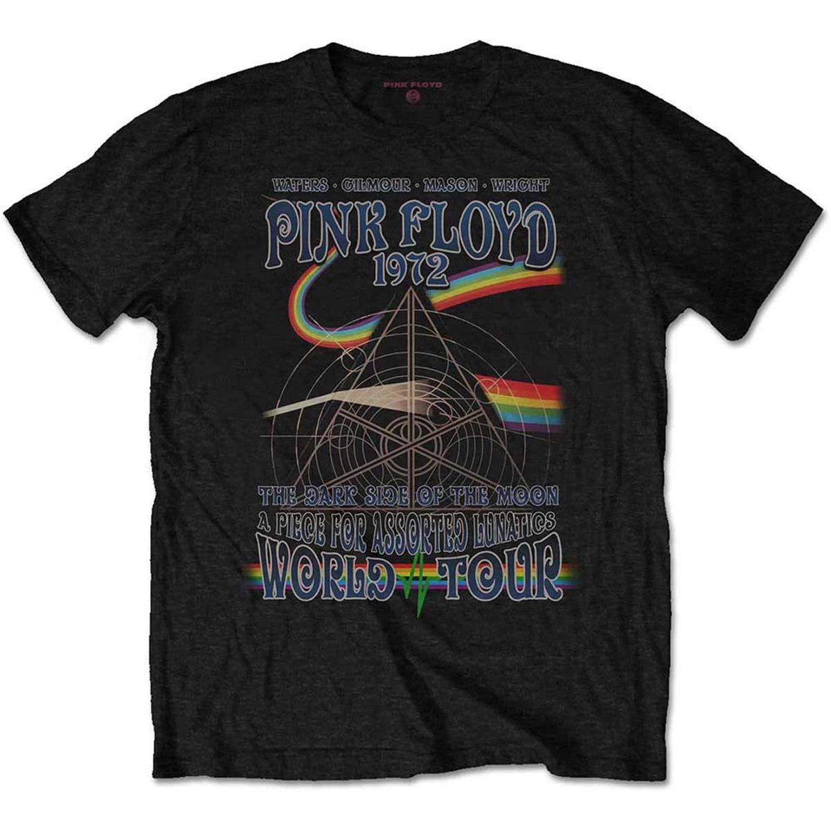 Pink Floyd 1972 Tour Dave Gilmour Roger Waters Official Mens T-Shirt