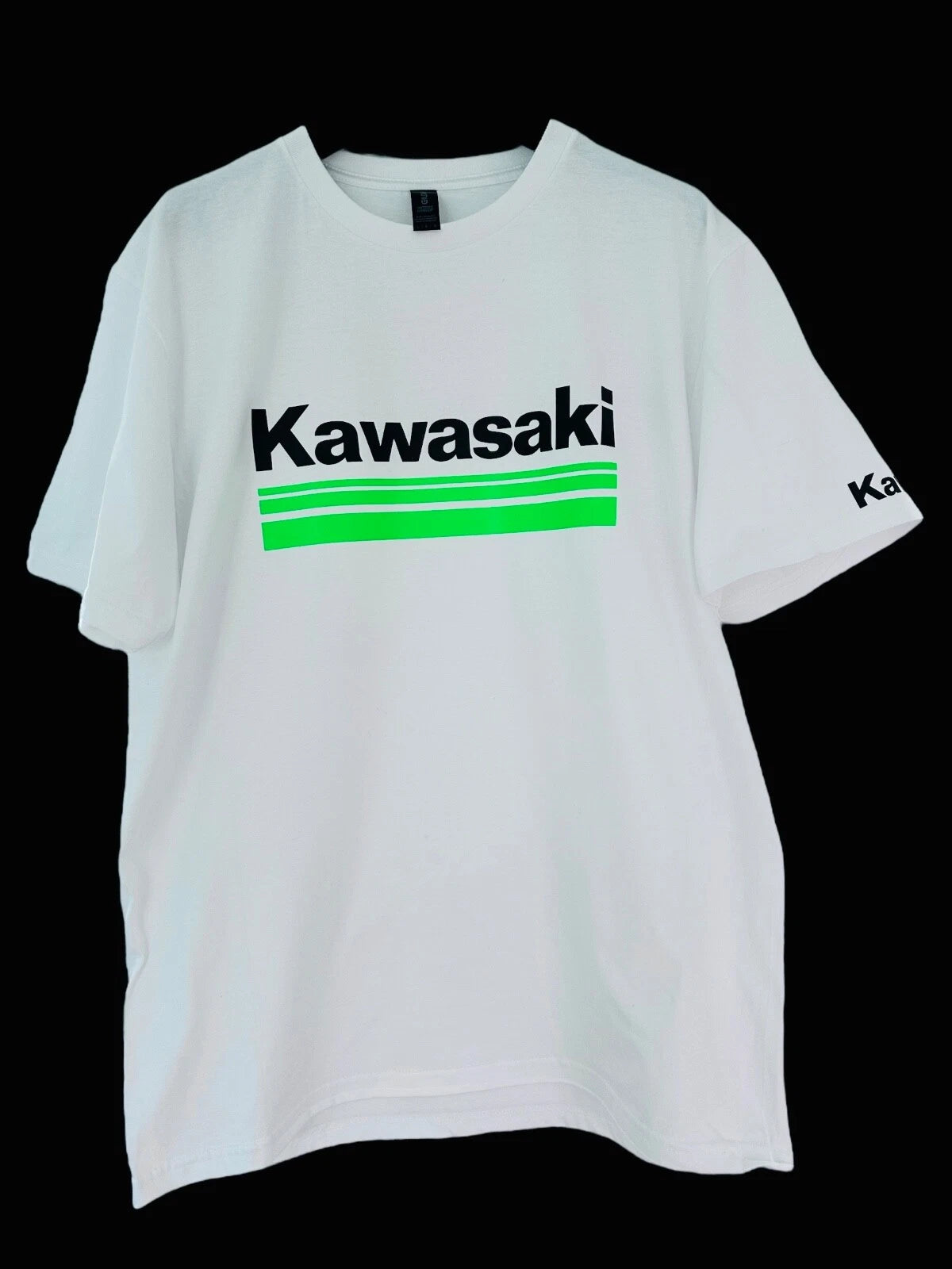 KAWASAKI - White T-Shirt with Neon Green - Small-4XL  - unofficial - inspired by