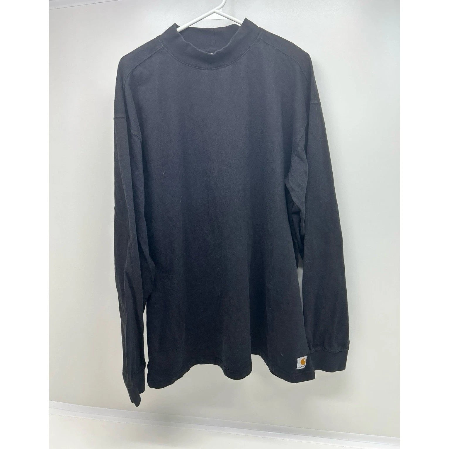 Carhartt Shirt Men's XL K203 Mock Turtleneck Work Long Sleeve Cotton Black