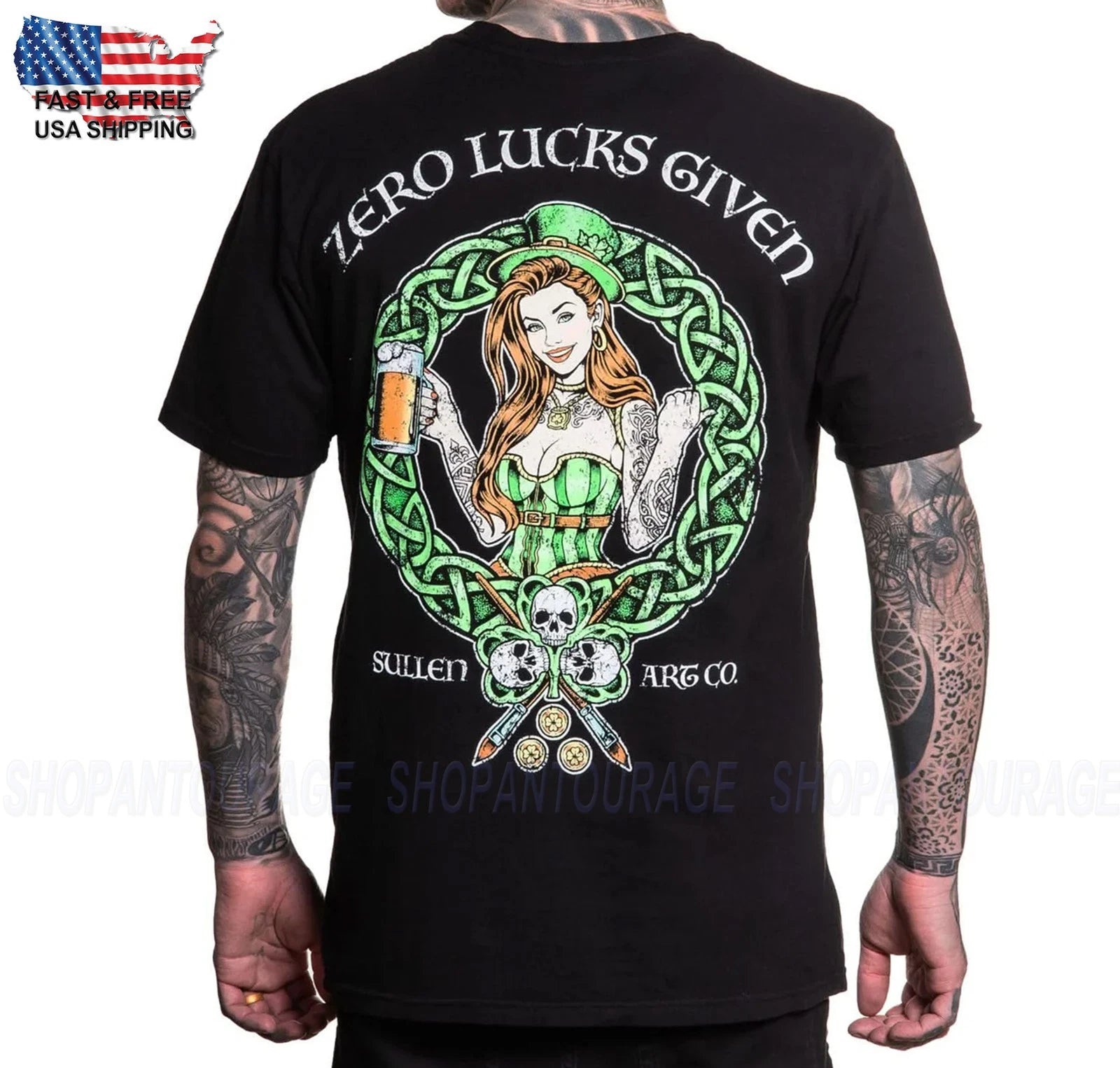 Sullen Zero Lucks Given Fit Premium Short Sleeve T-Shirt Mens