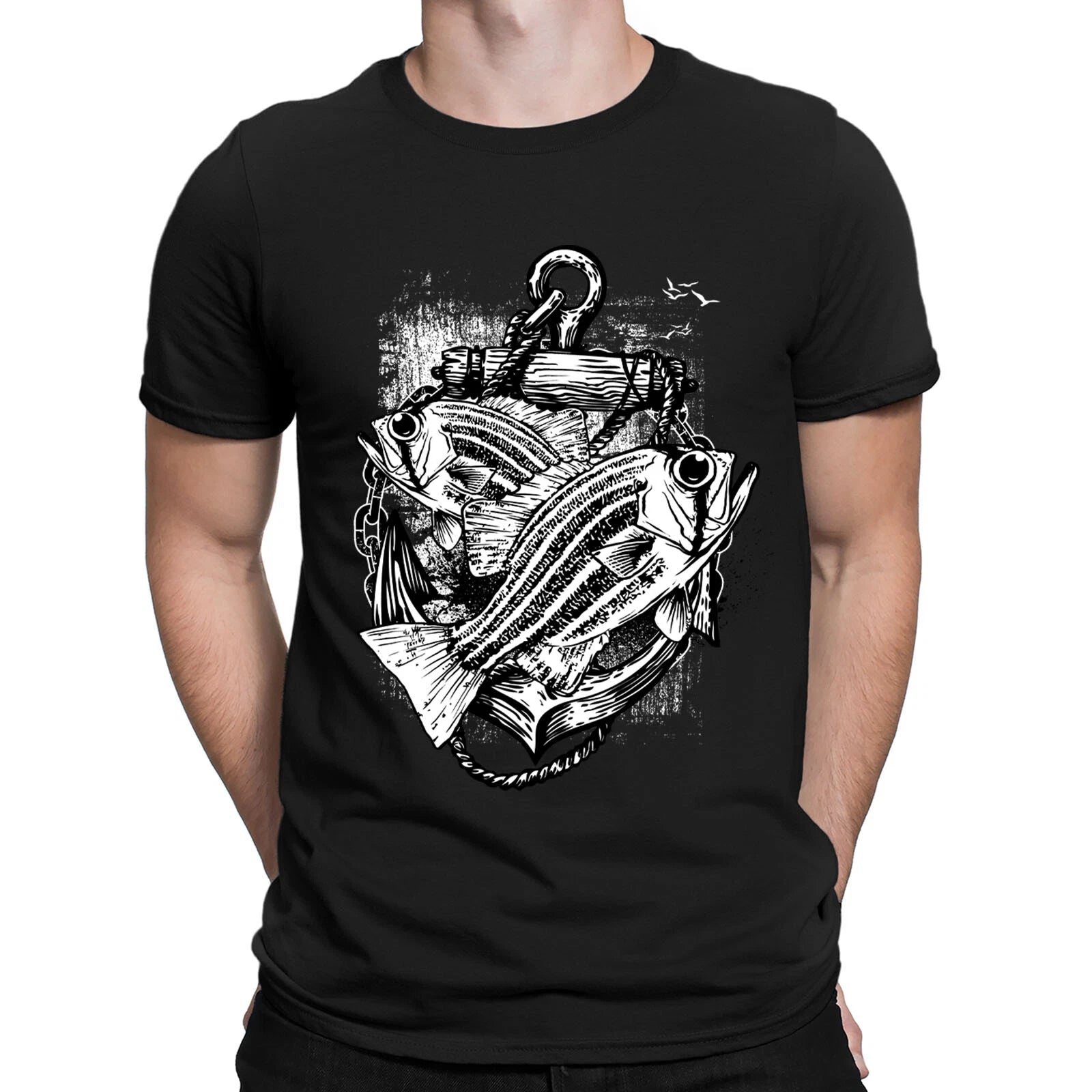 Fish Sea Ocean Fishing Fisherman Angling Gift Novelty Mens T-Shirts Tee Top #BAL