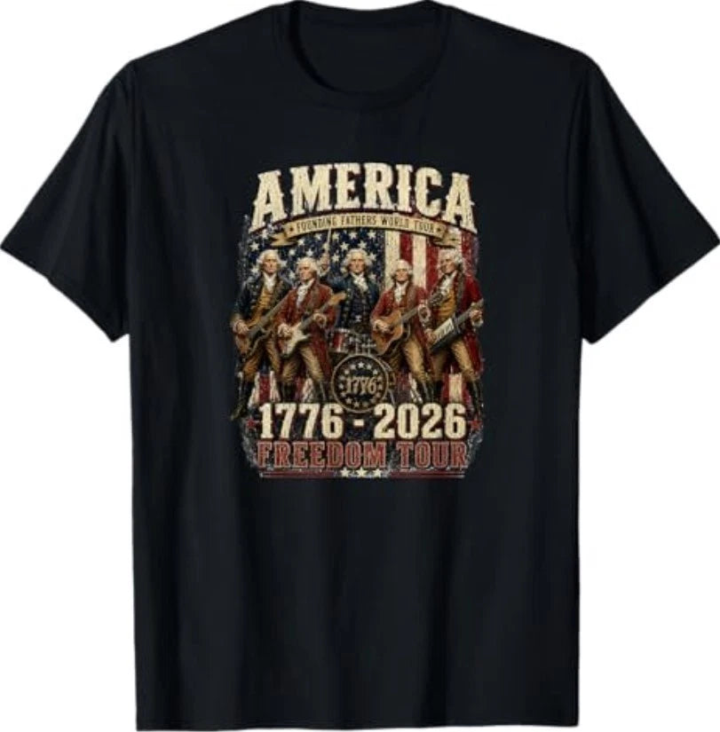 Founding Fathers Freedom Tour 1776 2026 America 250th T-Shirt