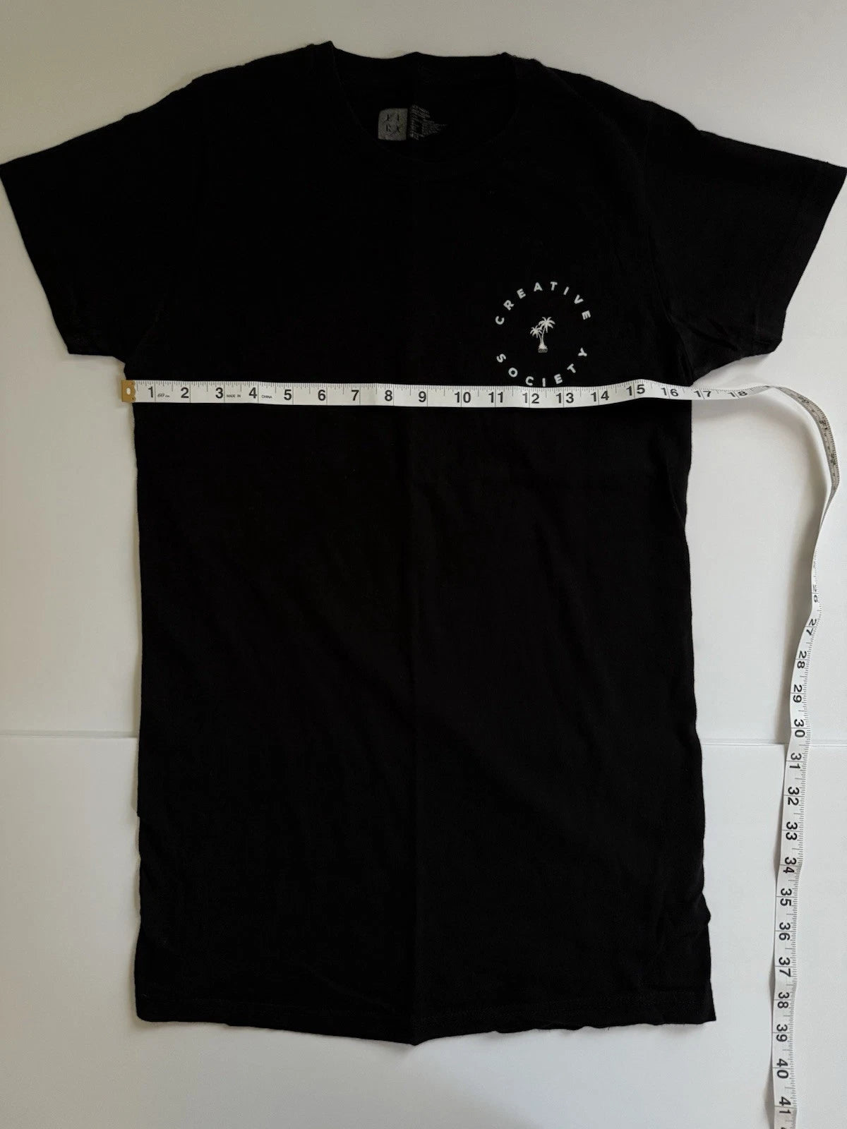 Creative Society Men’s Black Graphic T-Shirt Small Palm Tree Cotton