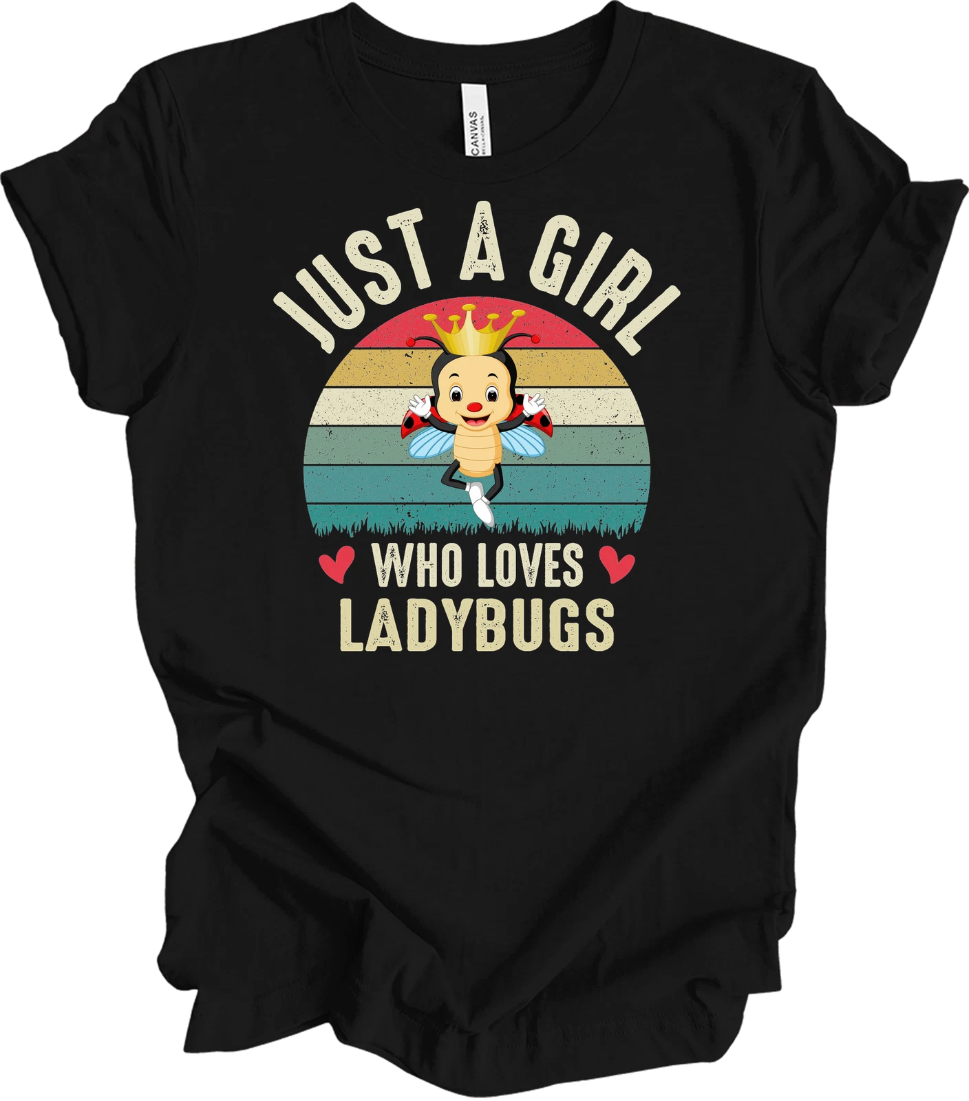 Just A Girl Who Loves Ladybugs Funny Cute Ladybug Gift for Girls Women T-Shirt