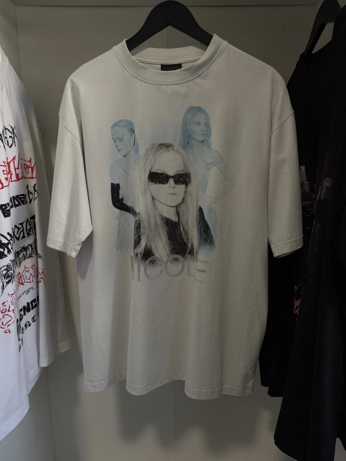 balenciaga t shirt Binc print Nicole Kidman XXL