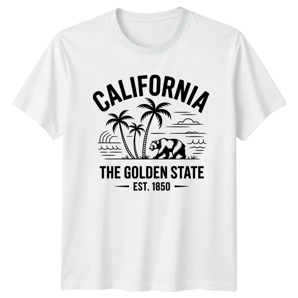 California The Golden State Palms Mens T-Shirt Womens Tee Graphic