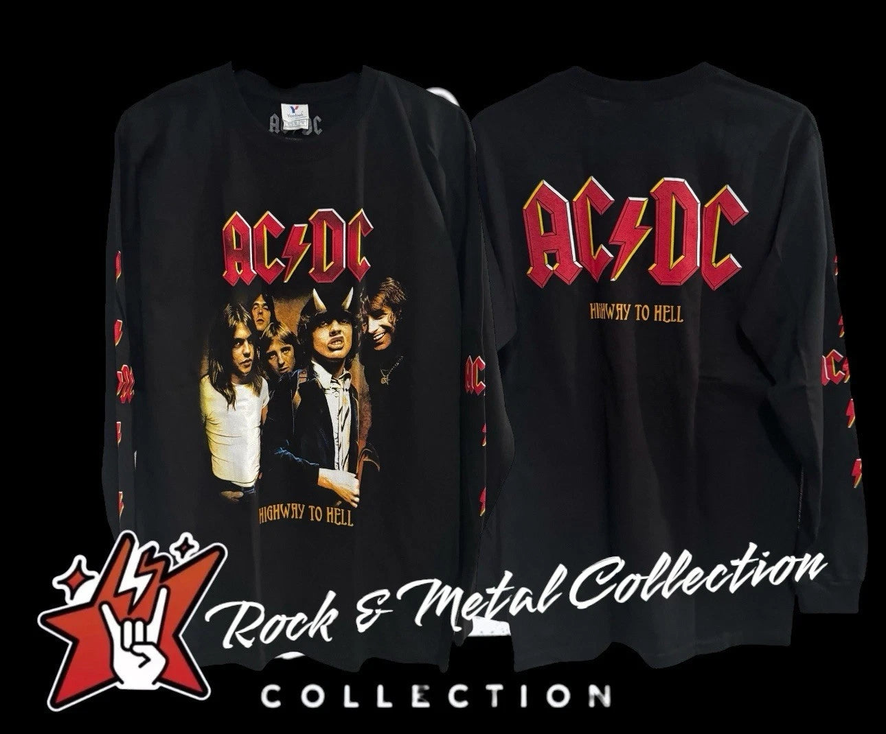 AC/DC   T-Shirt  Short & Long Sleeve Metallica Iron Maiden Judas Priest