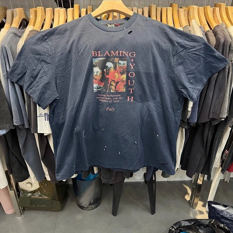 Blaming Youth Exploitation And Politics Of Fame Paly Mens Crewneck T Shirt