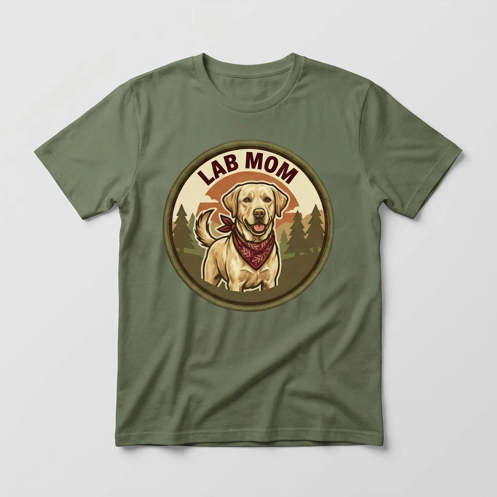 Labrador Mom T-Shirt Lab Dog Gift Women Graphic Tee Mothers Day Retriever Cute