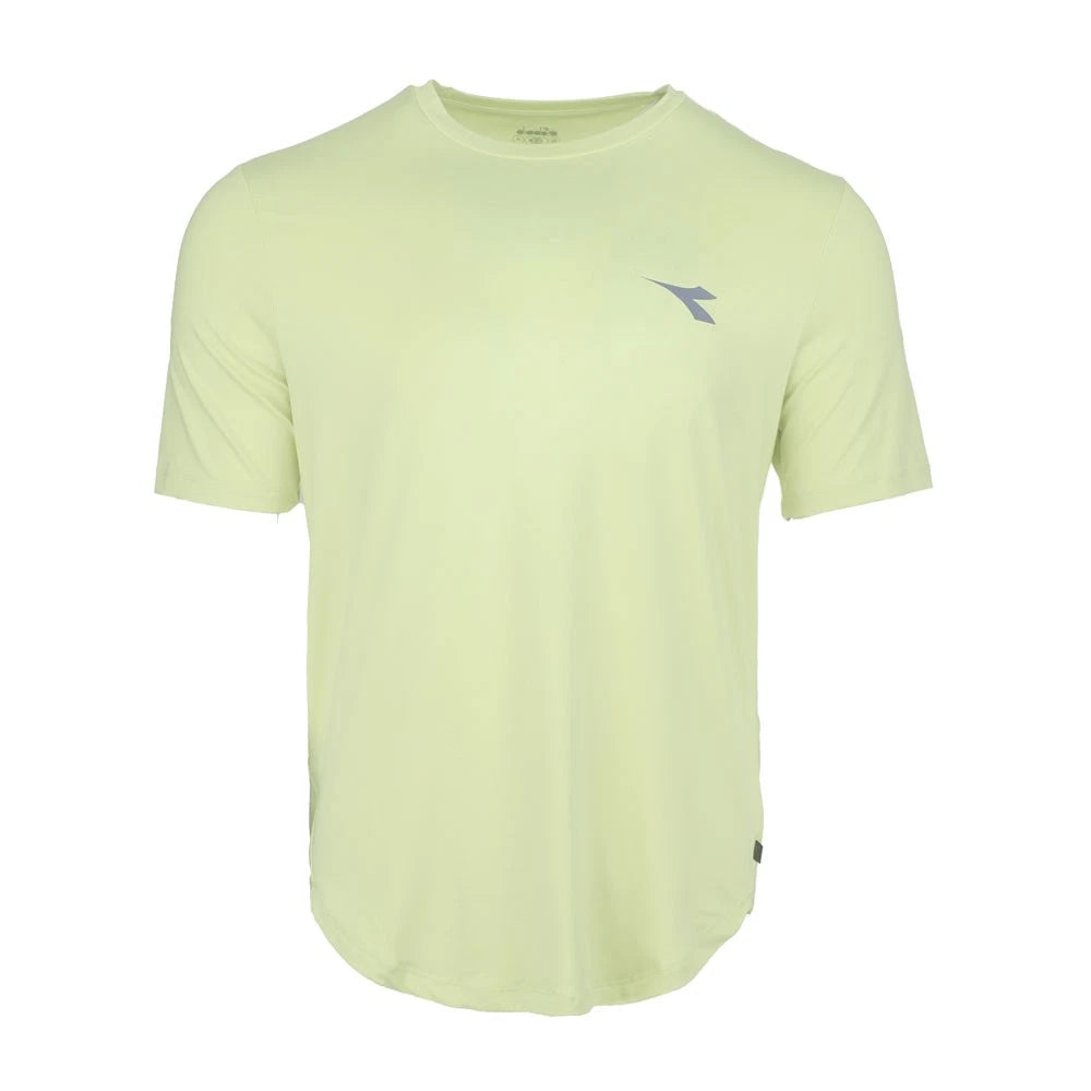 diadora Super Light Crew Neck Short Sleeve Athletic T-Shirt Mens Green Casual To