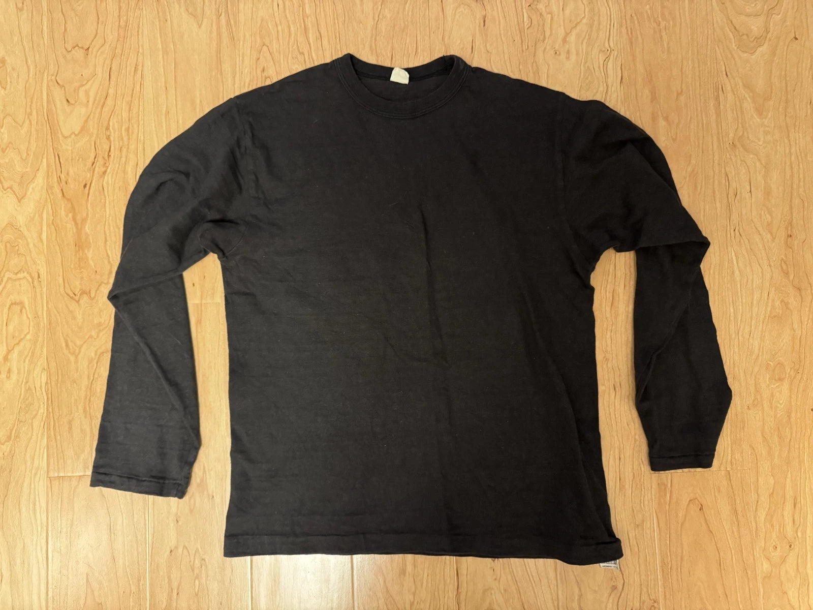 Warehouse & Co Made in Japan Long Sleeve T shirt Size L Loopwheel Black