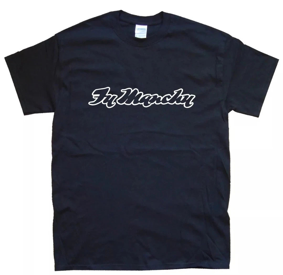 FU MANCHU T-SHIRT sizes S M L XL XXL colours Black, White